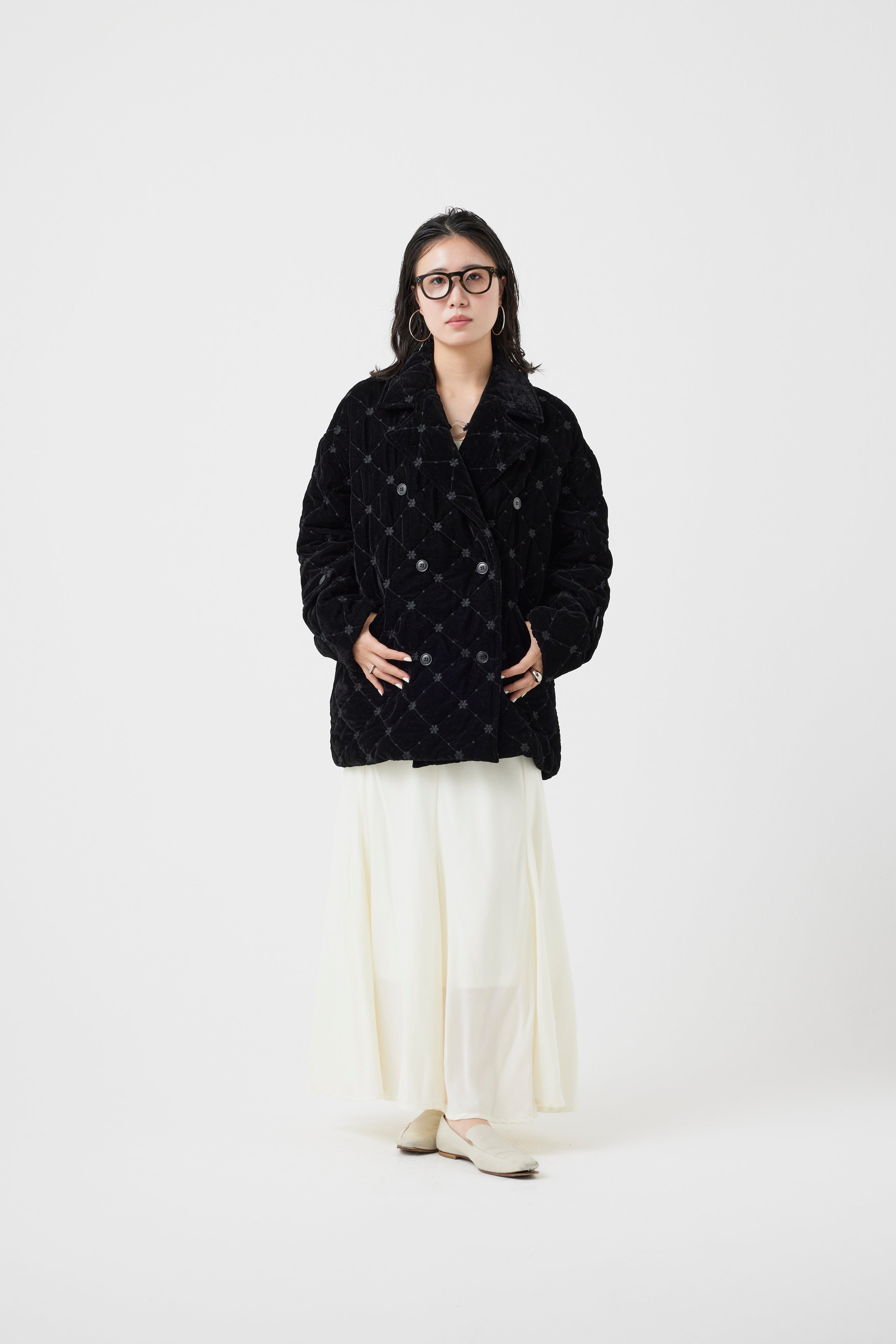 クロスライン刺繍ベロアジャケット(6261-356)