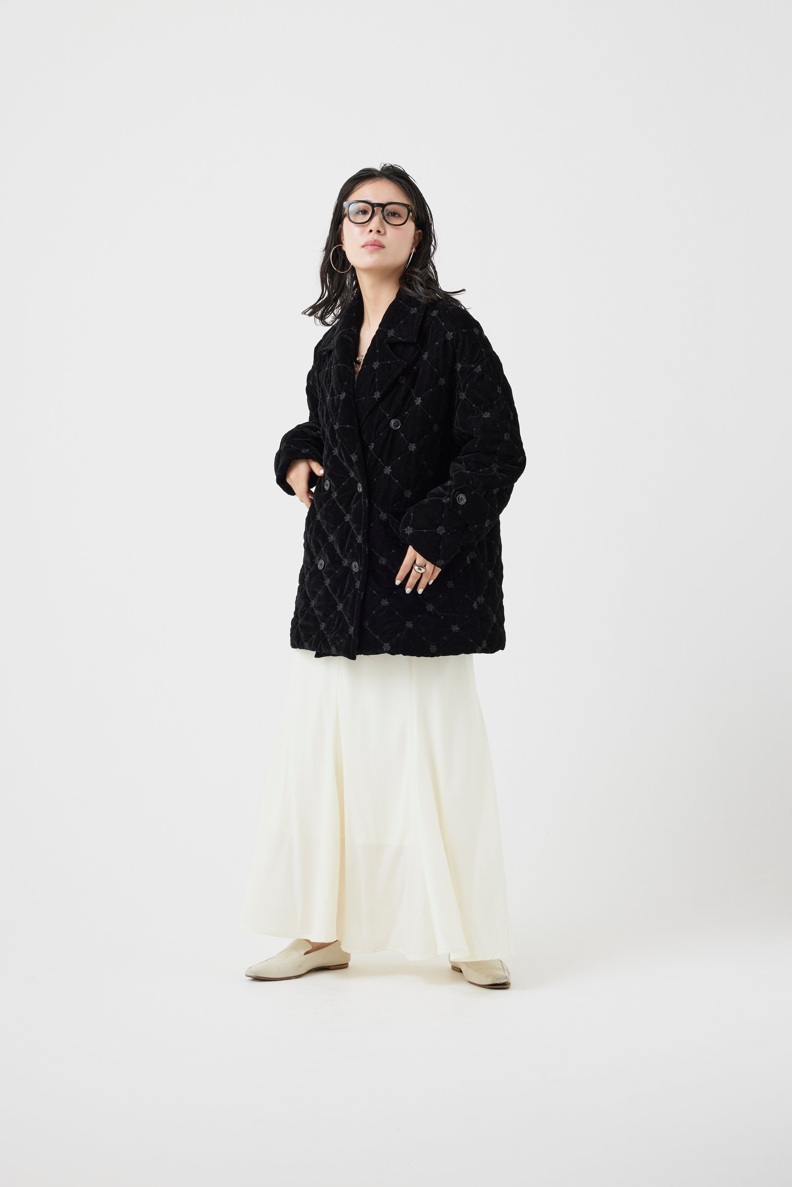 クロスライン刺繍ベロアジャケット(6261-356)