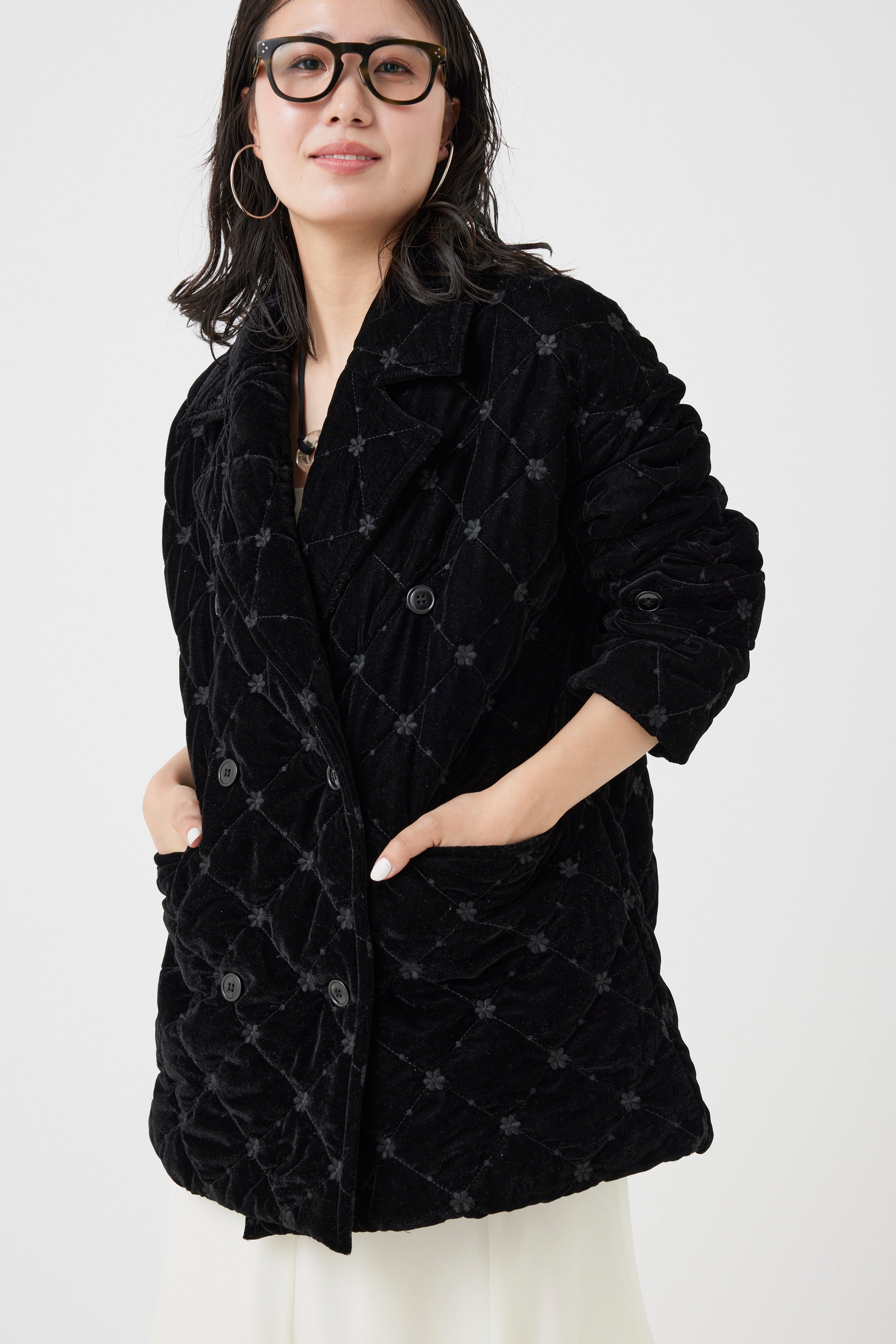 クロスライン刺繍ベロアジャケット(6261-356)