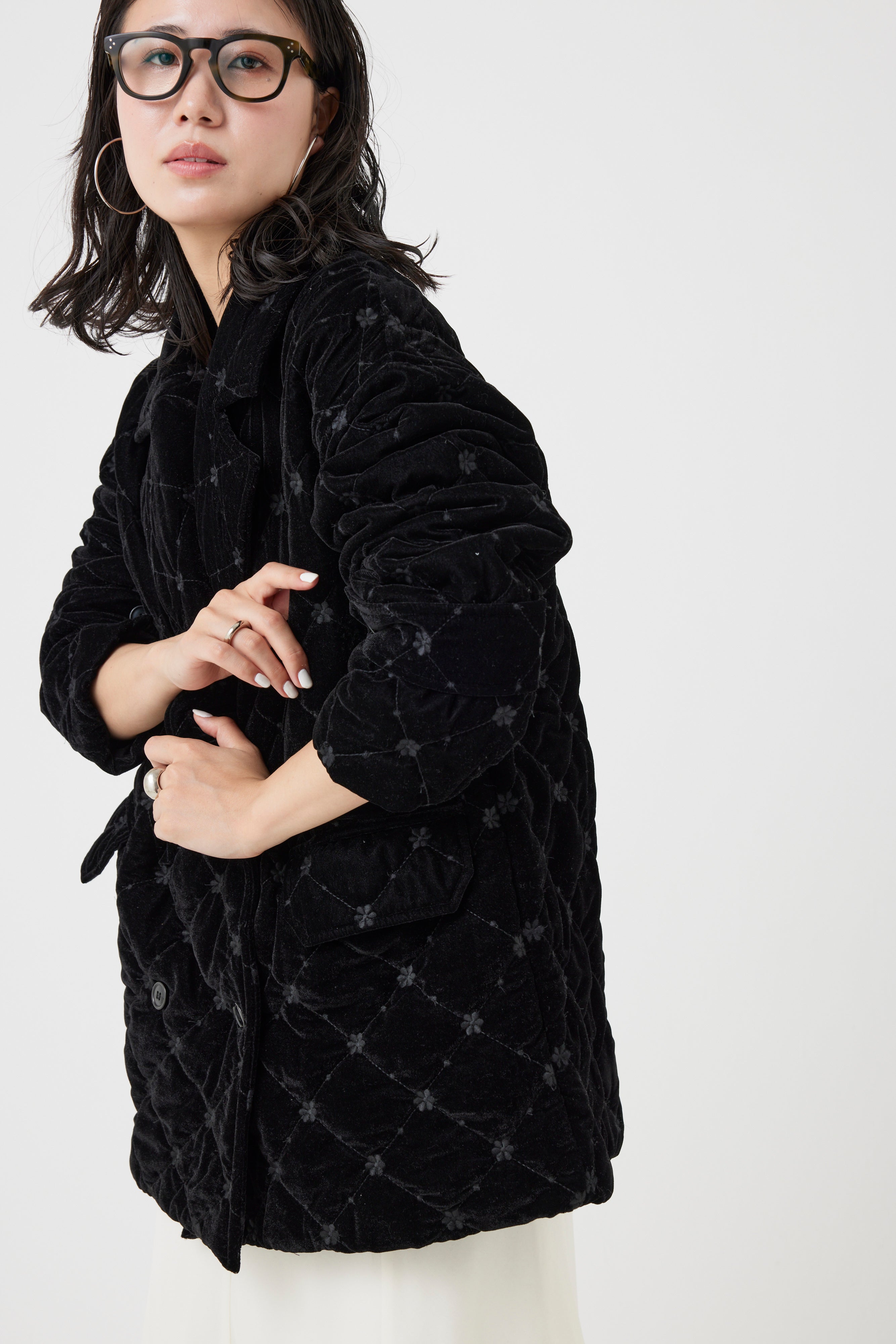 クロスライン刺繍ベロアジャケット(6261-356)