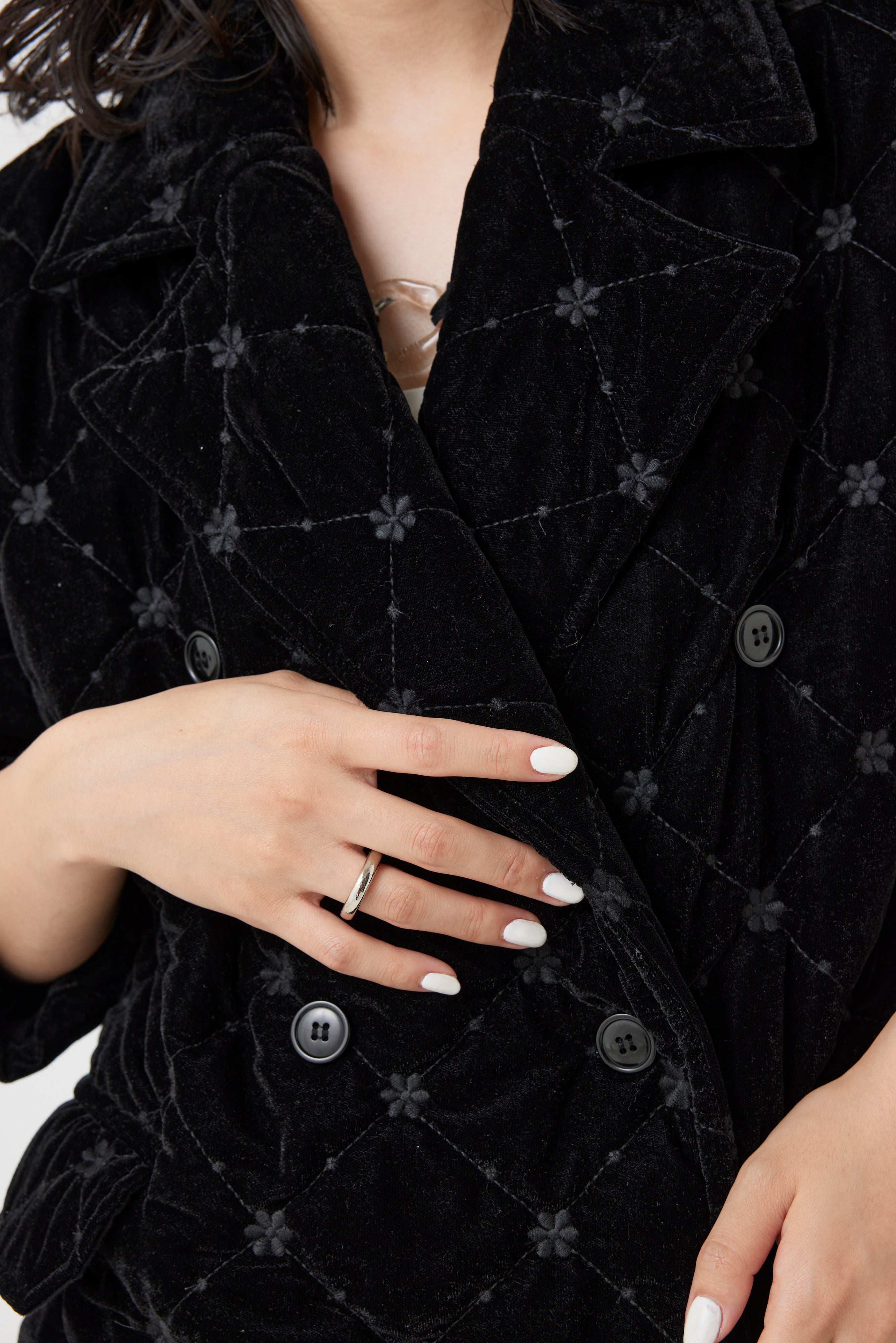 クロスライン刺繍ベロアジャケット(6261-356)