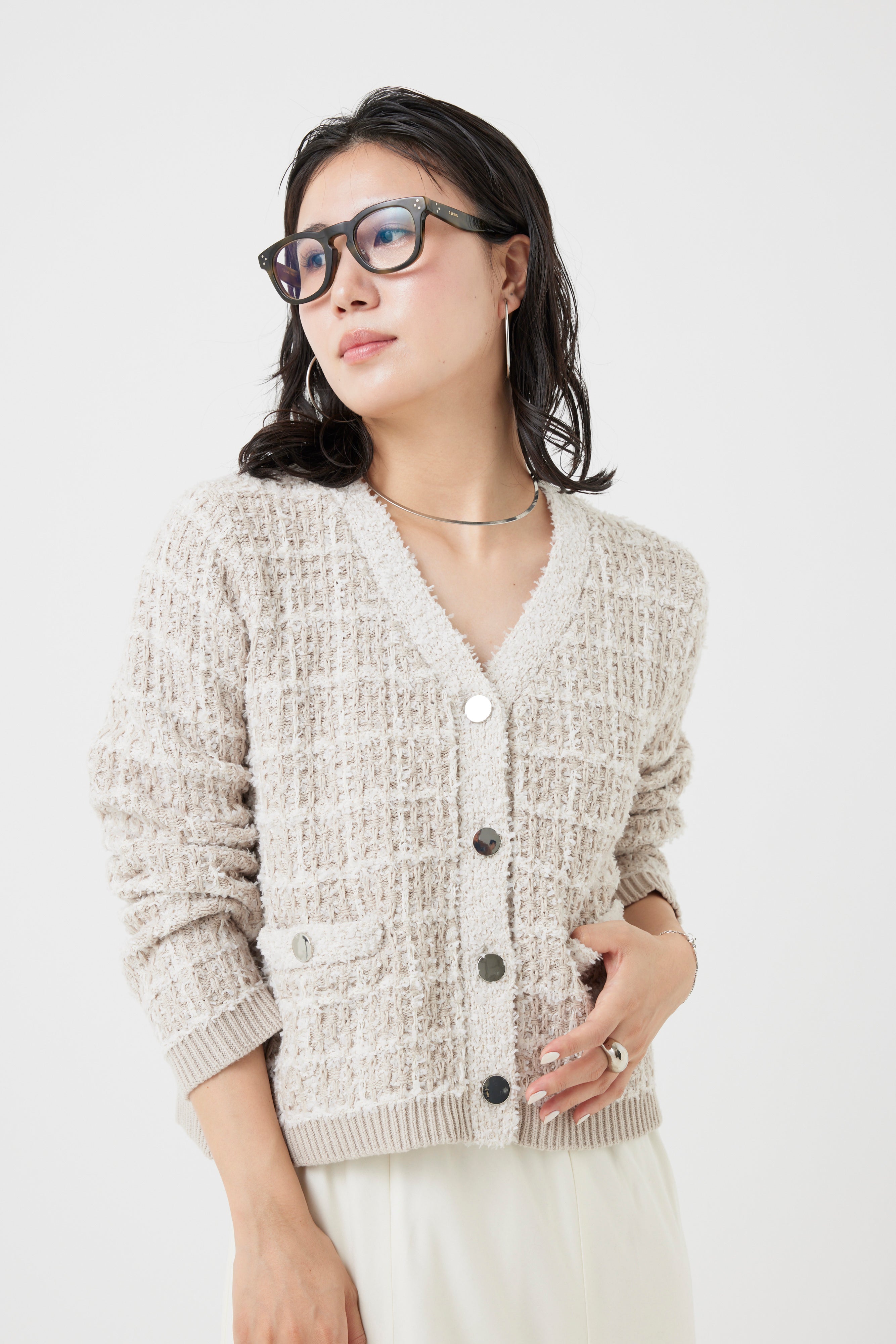 チェックパターンカーディガン(6262-453)