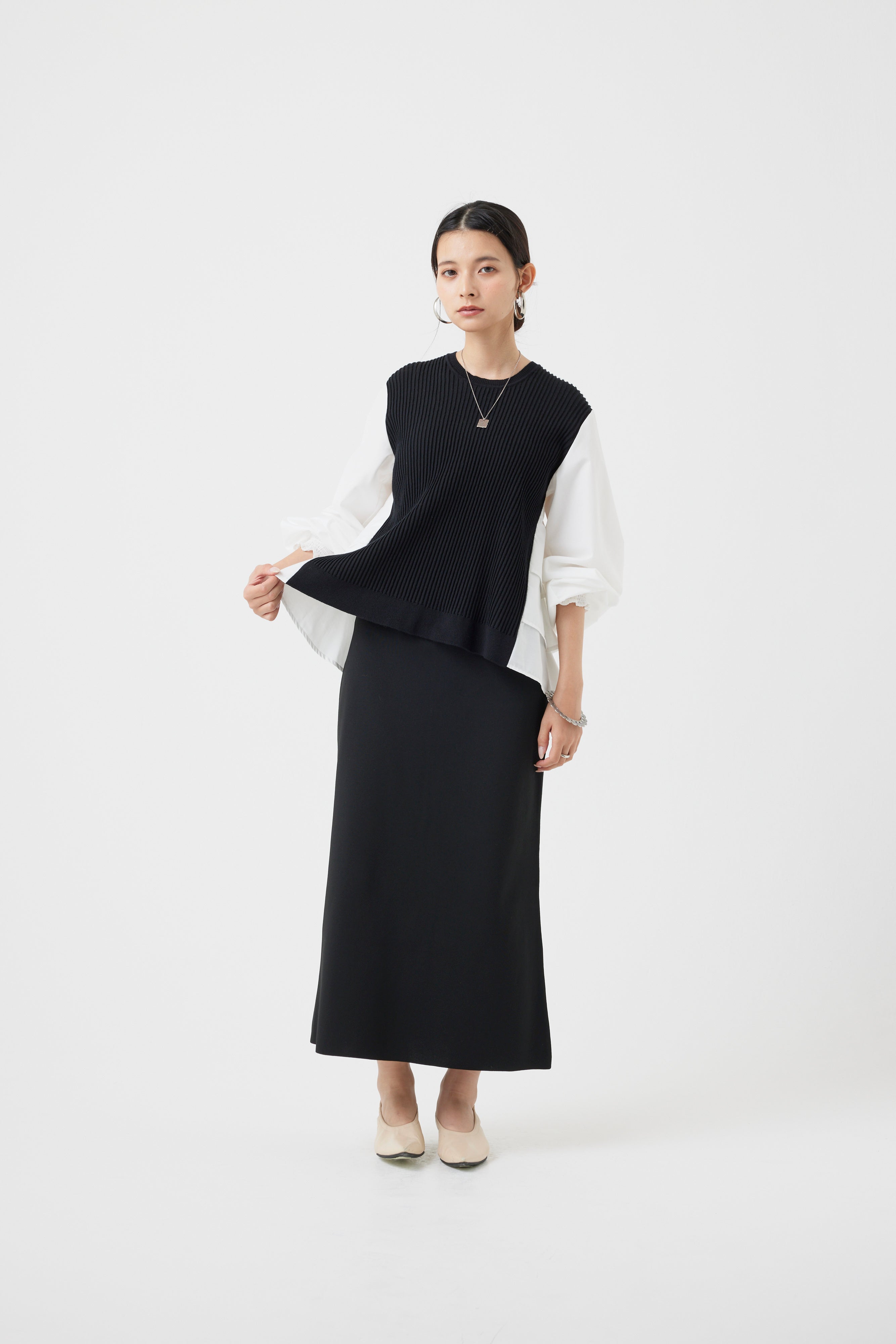 バックティアードブラウス×ニットトップス(6262-458)