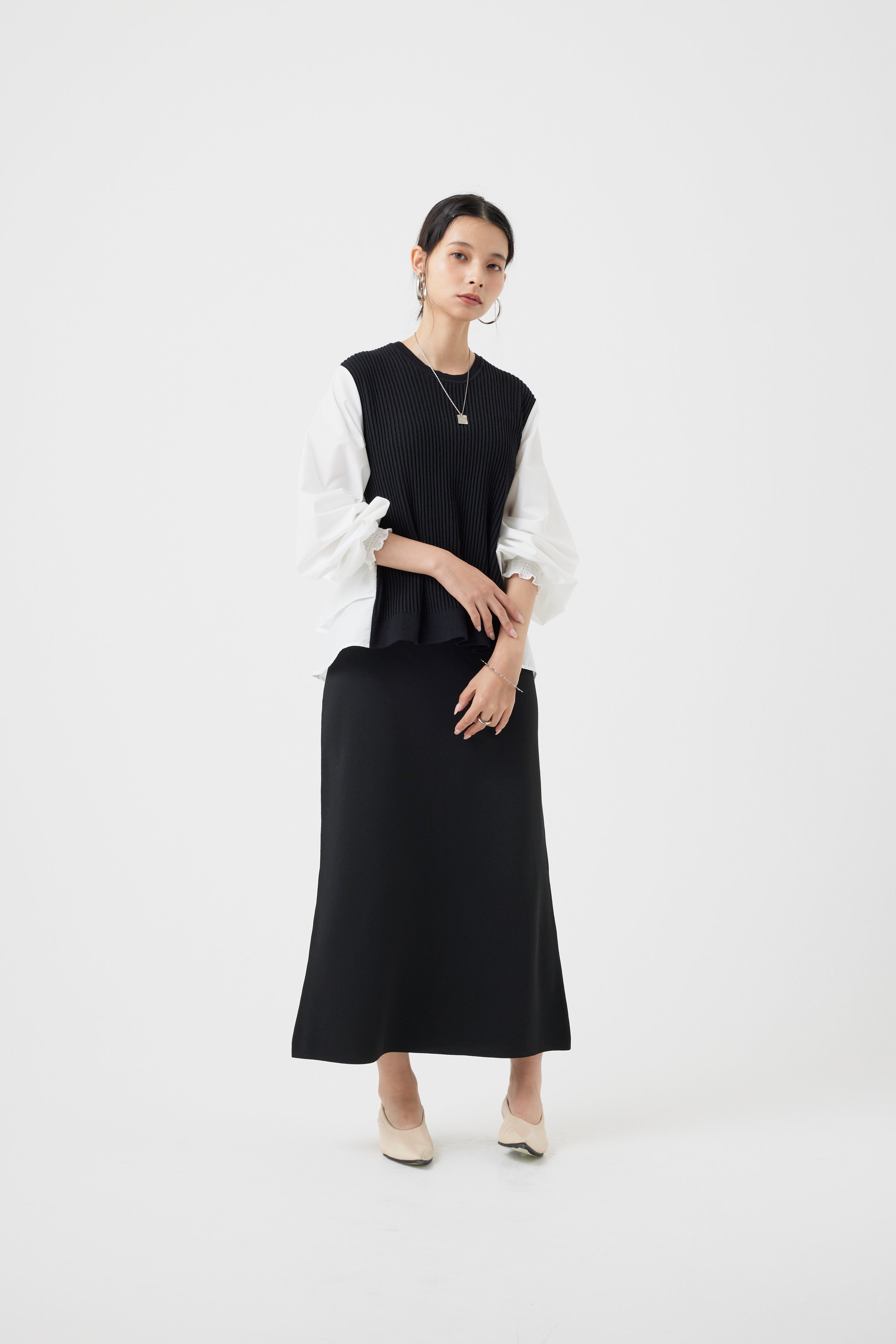 バックティアードブラウス×ニットトップス(6262-458)