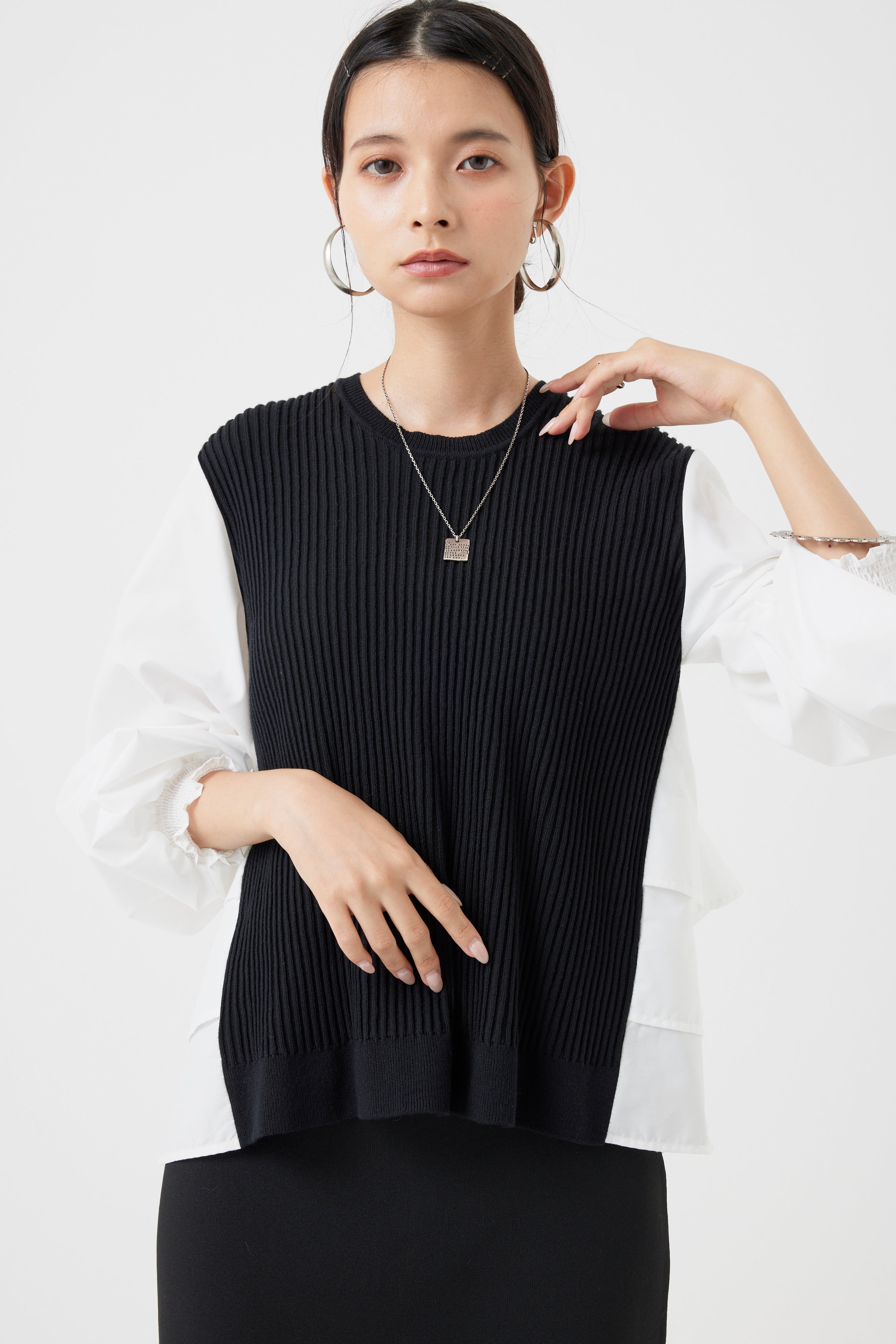 バックティアードブラウス×ニットトップス(6262-458)