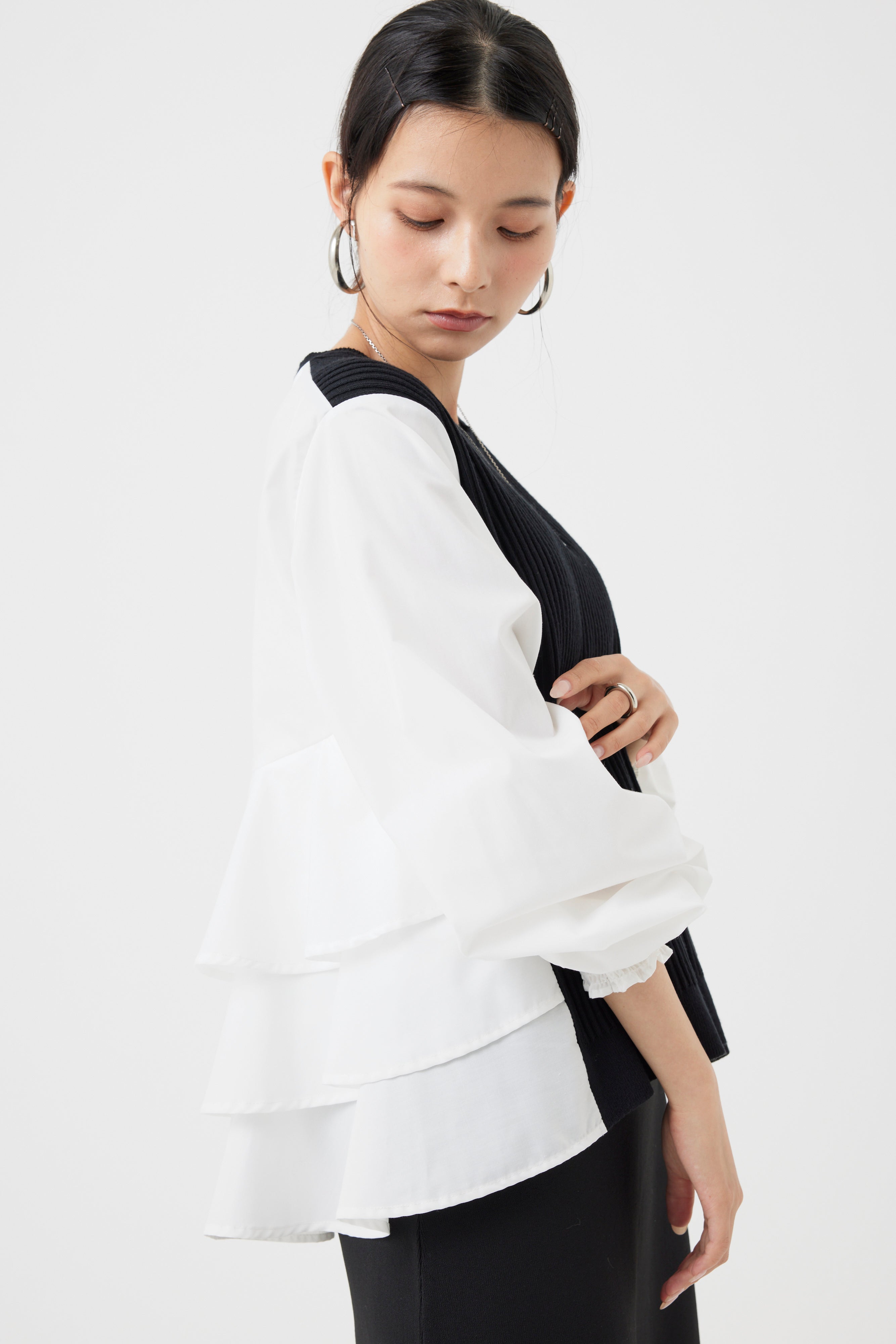 バックティアードブラウス×ニットトップス(6262-458)