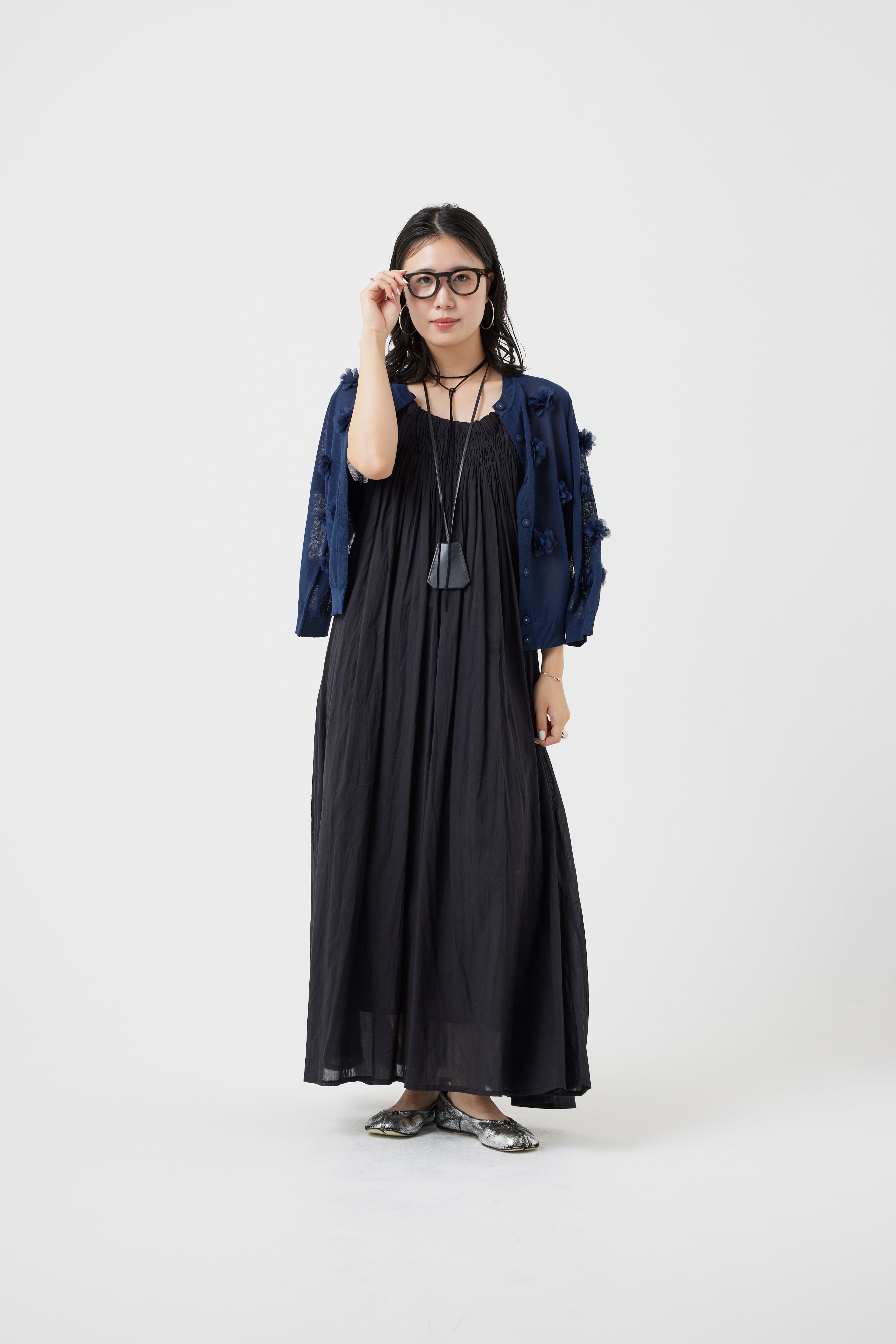 フラワーモチーフニットカーディガン(6260-381)