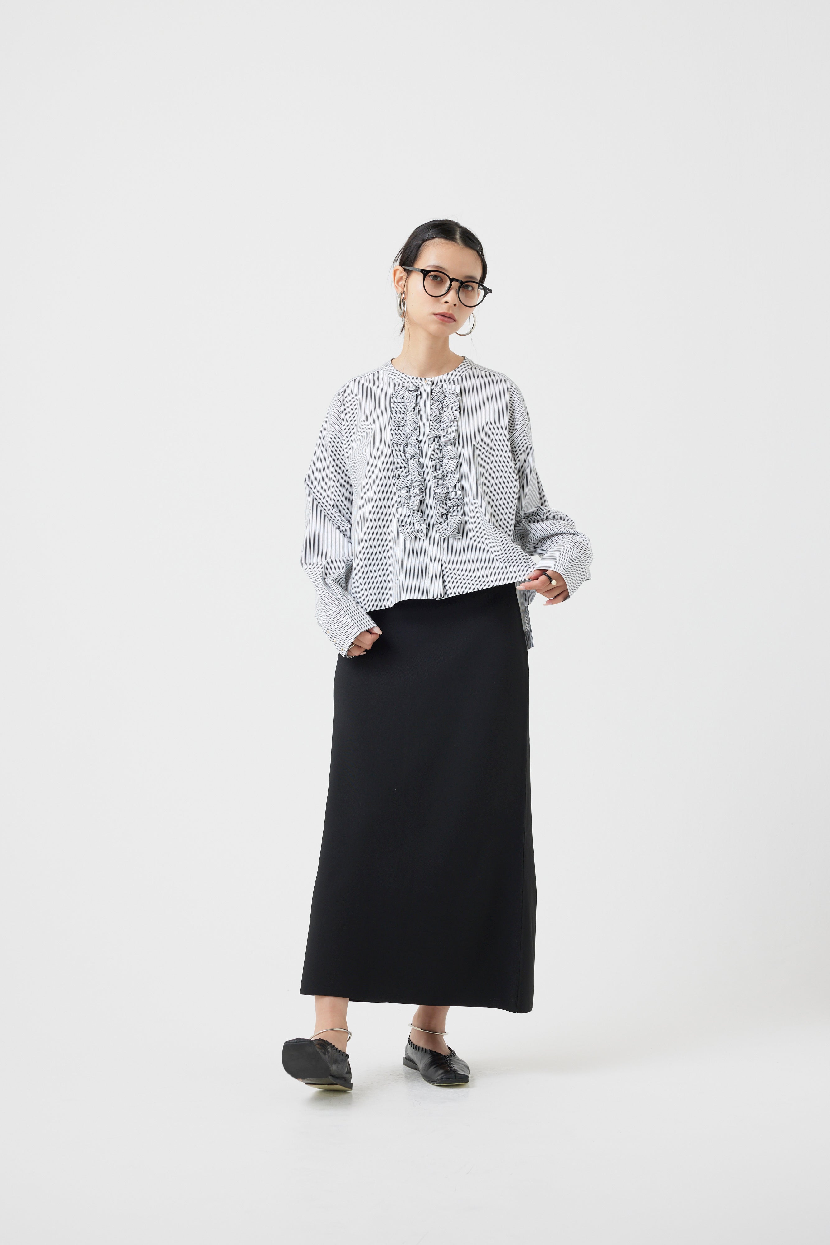 フリルストライプブラウス(6262-450)