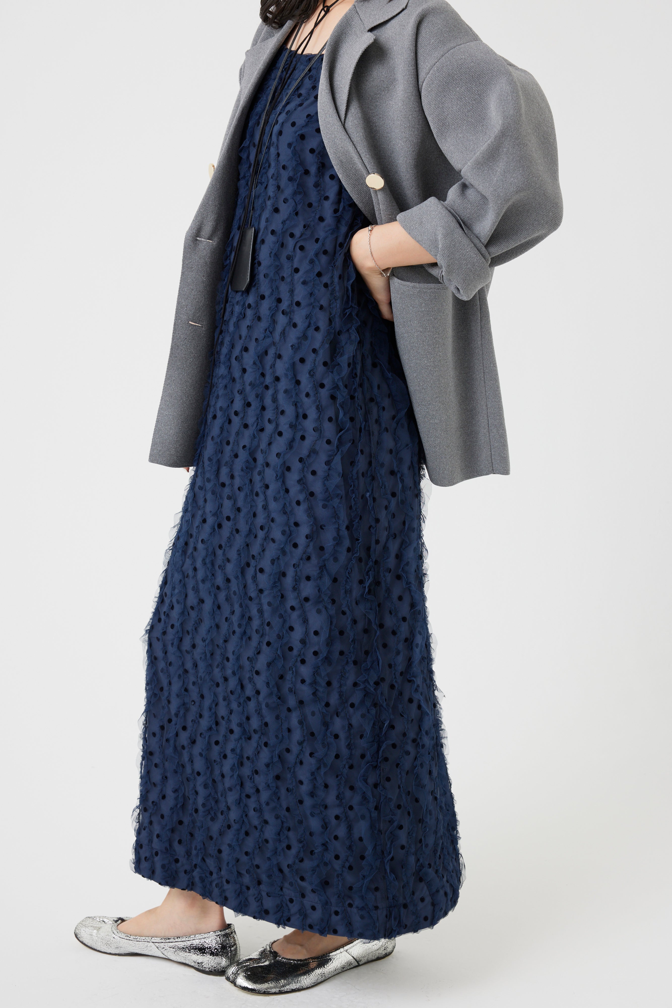 ブラオドットチュールフリルワンピース(6260-378)