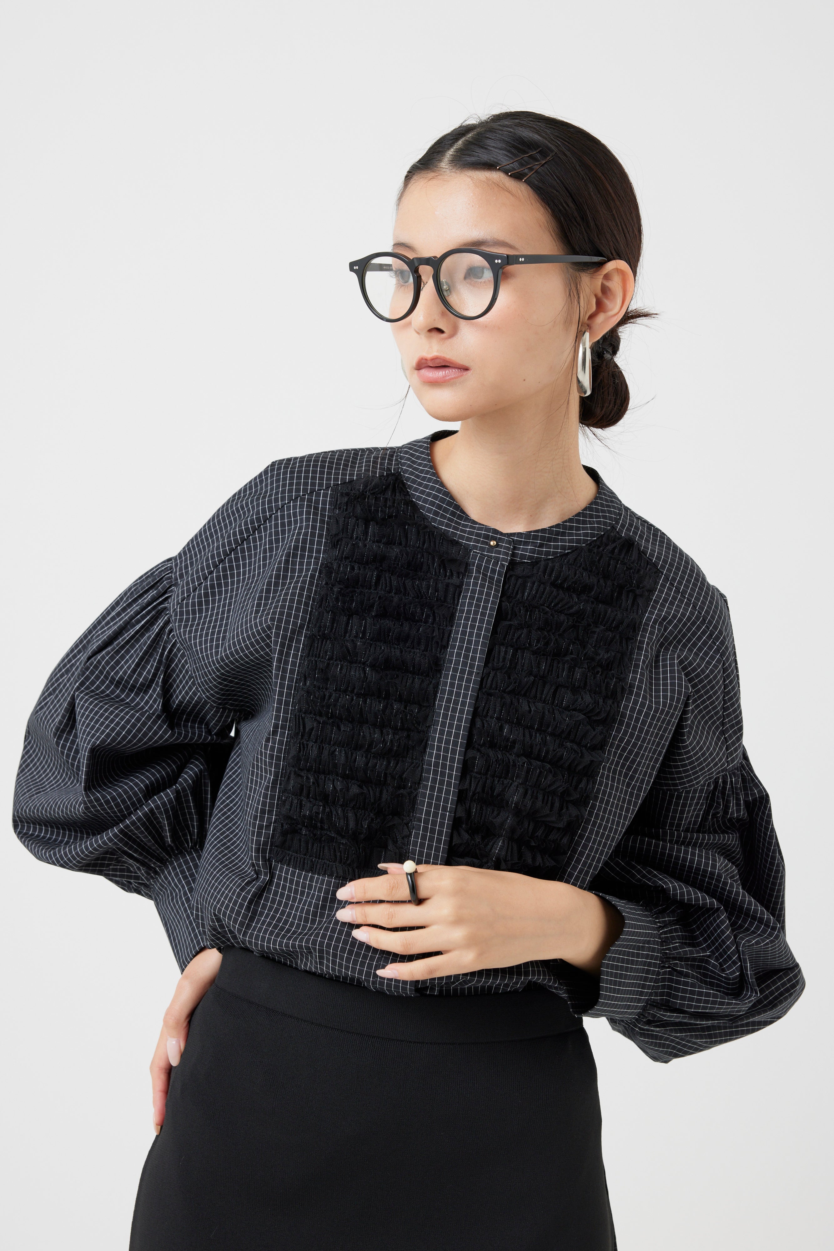 チュールフリルブラウス(6262ー457)