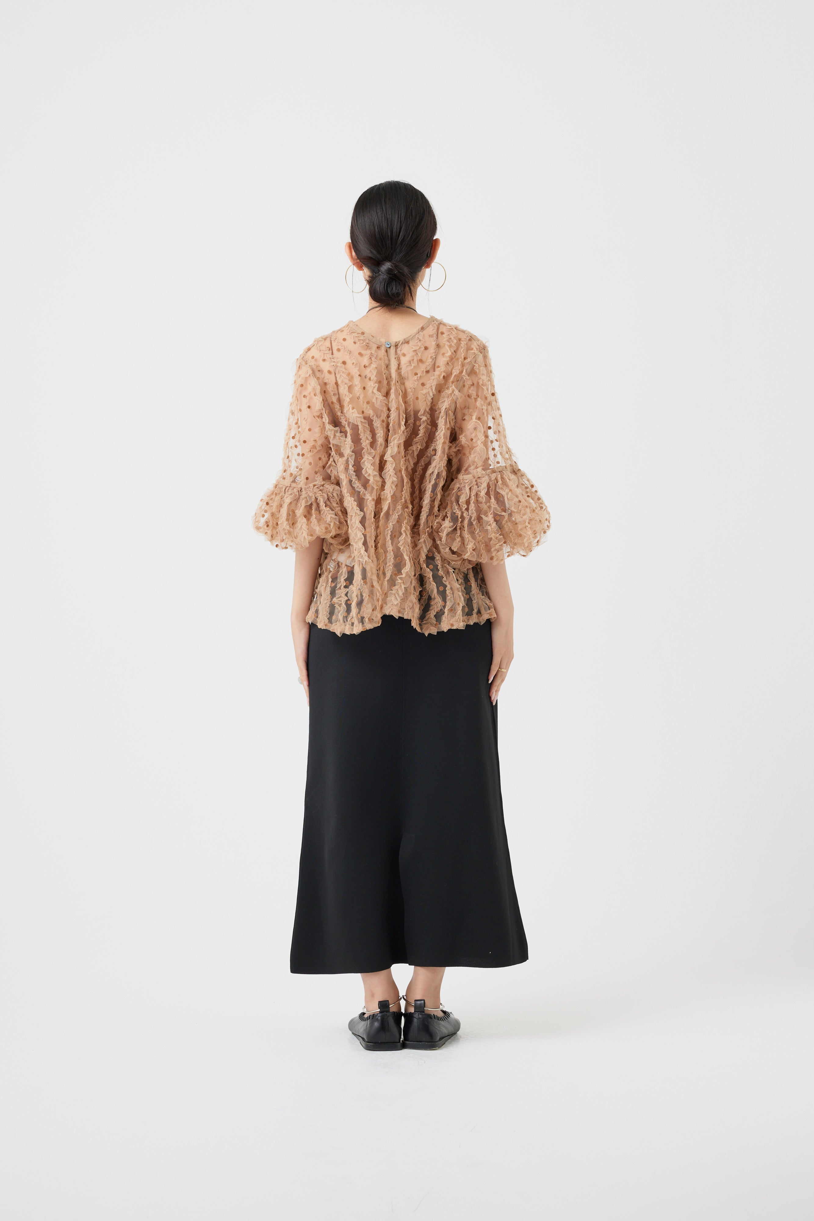 ブラオドットチュールフリルブラウス(6260-377)