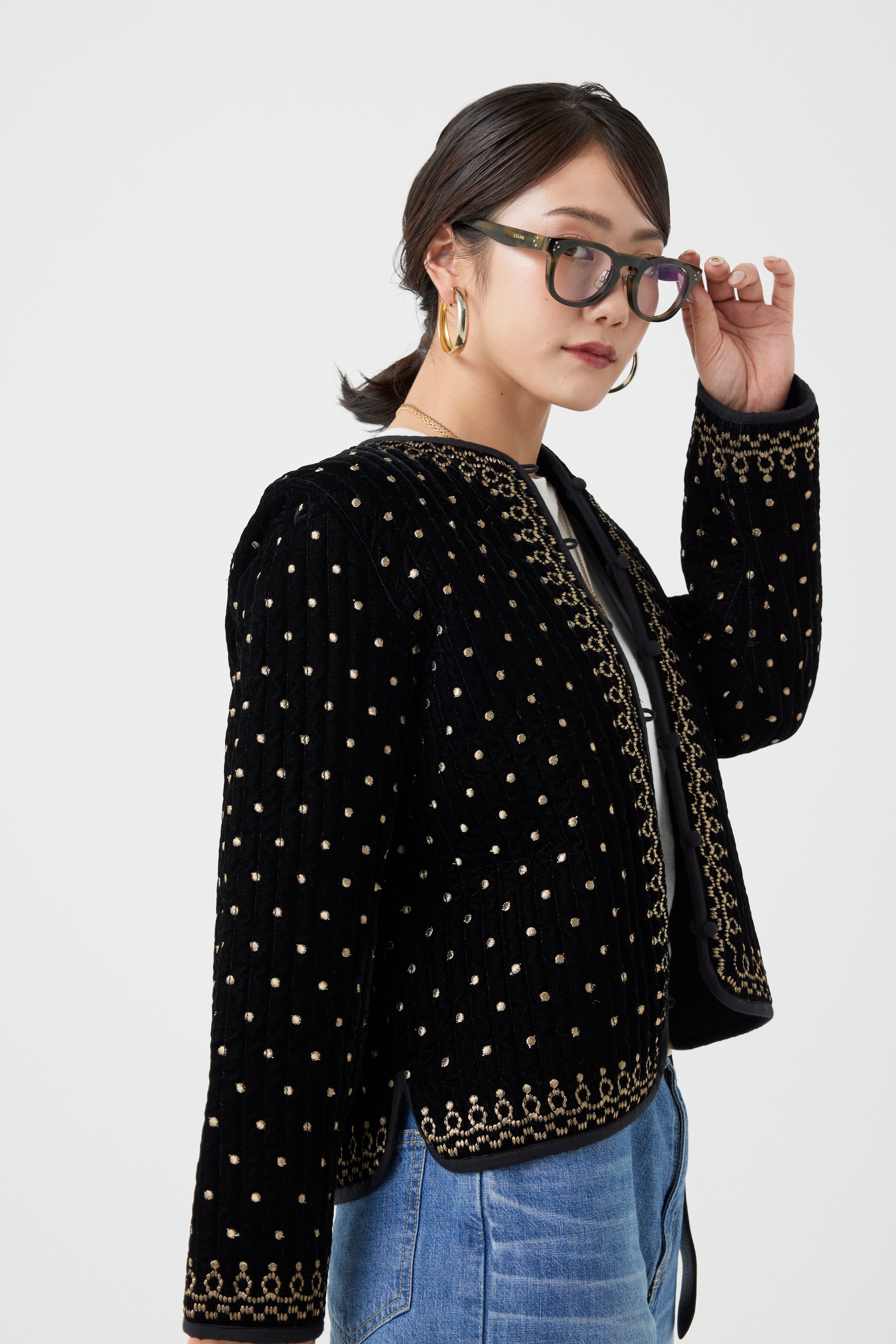 ヴィンテージ調オリジナル刺繍ジャケット(6261-354)