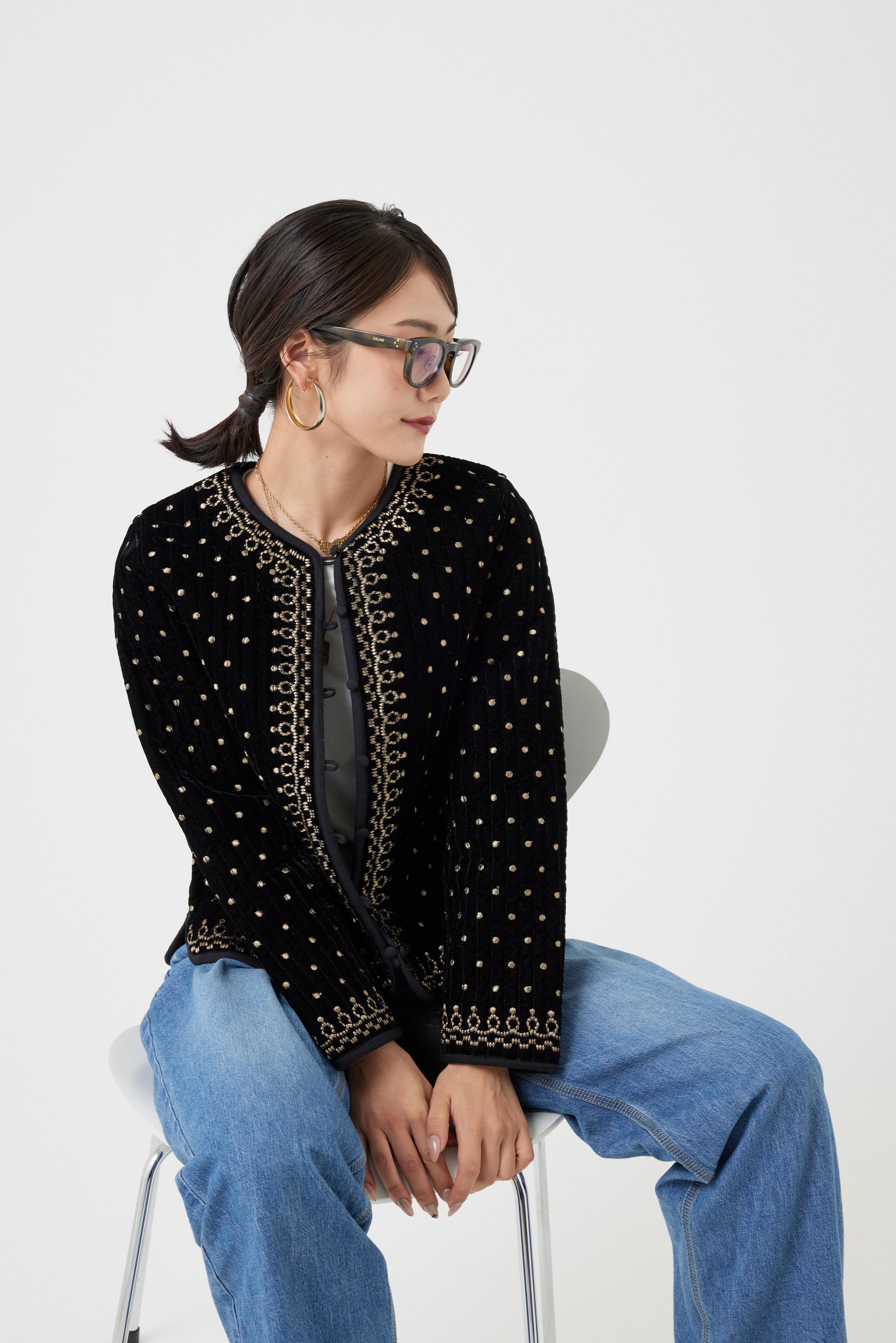 ヴィンテージ調オリジナル刺繍ジャケット(6261-354)