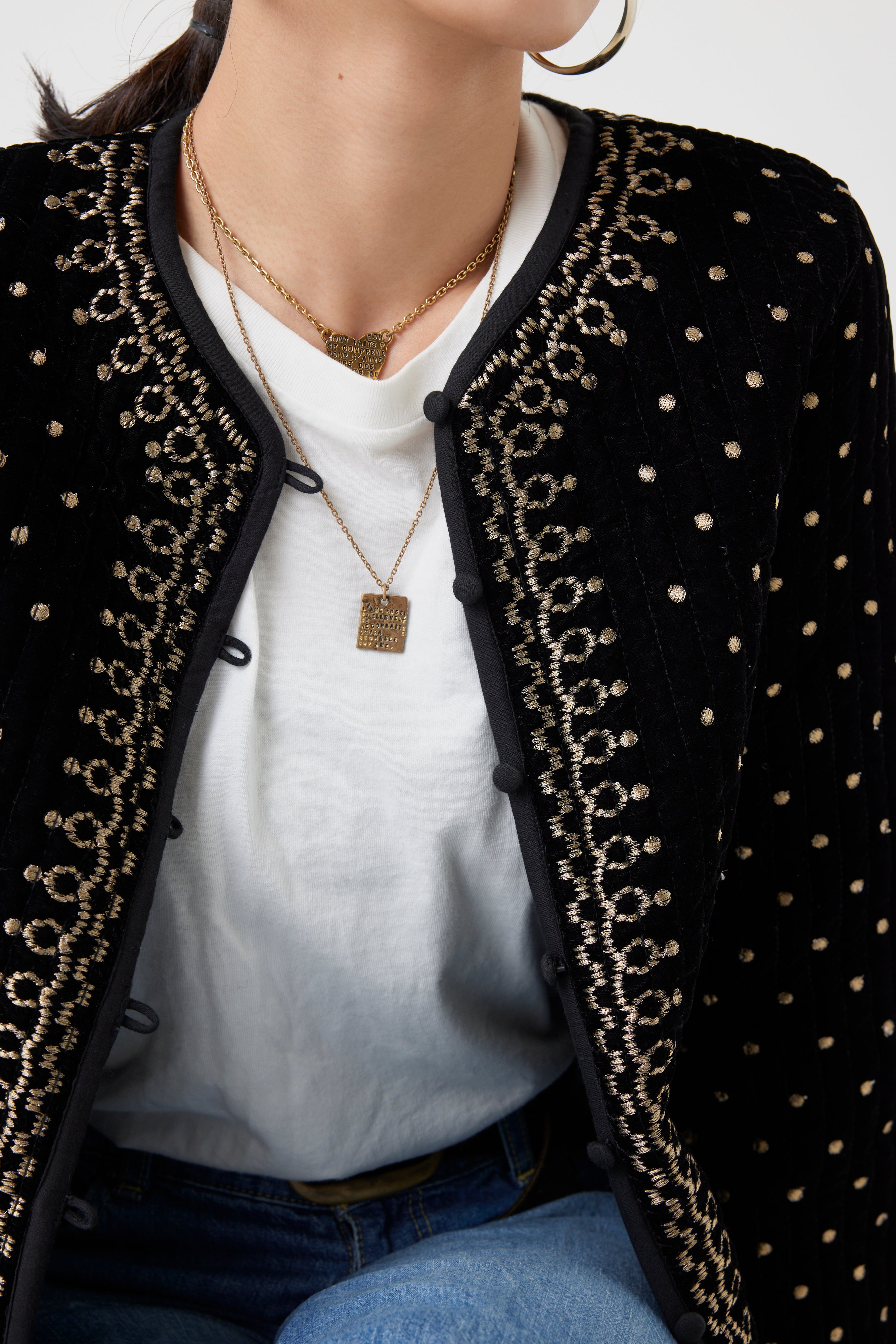 ヴィンテージ調オリジナル刺繍ジャケット(6261-354)