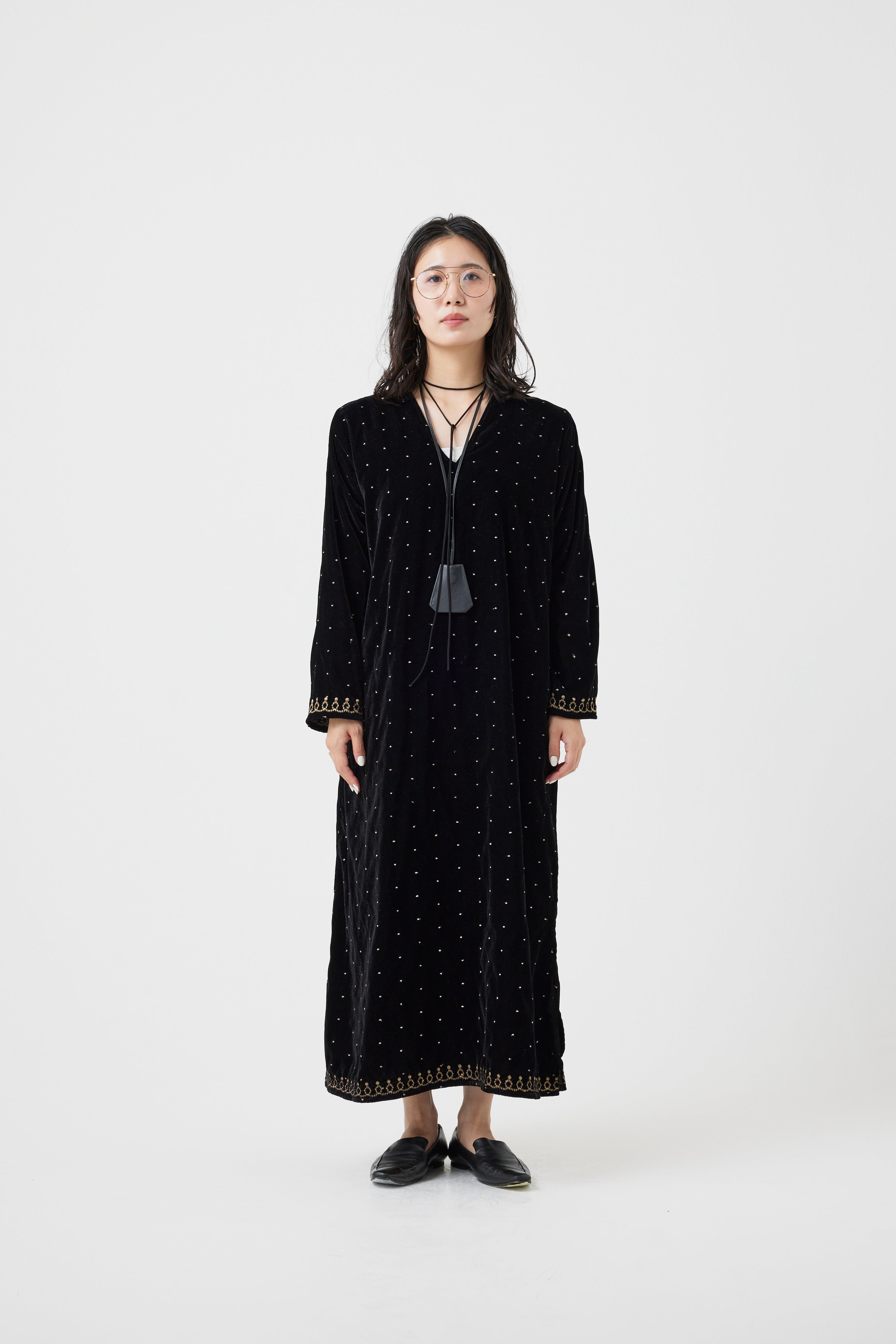【 9/12ご予約開始 】インドベロアドット刺繍ワンピース(6265-359)