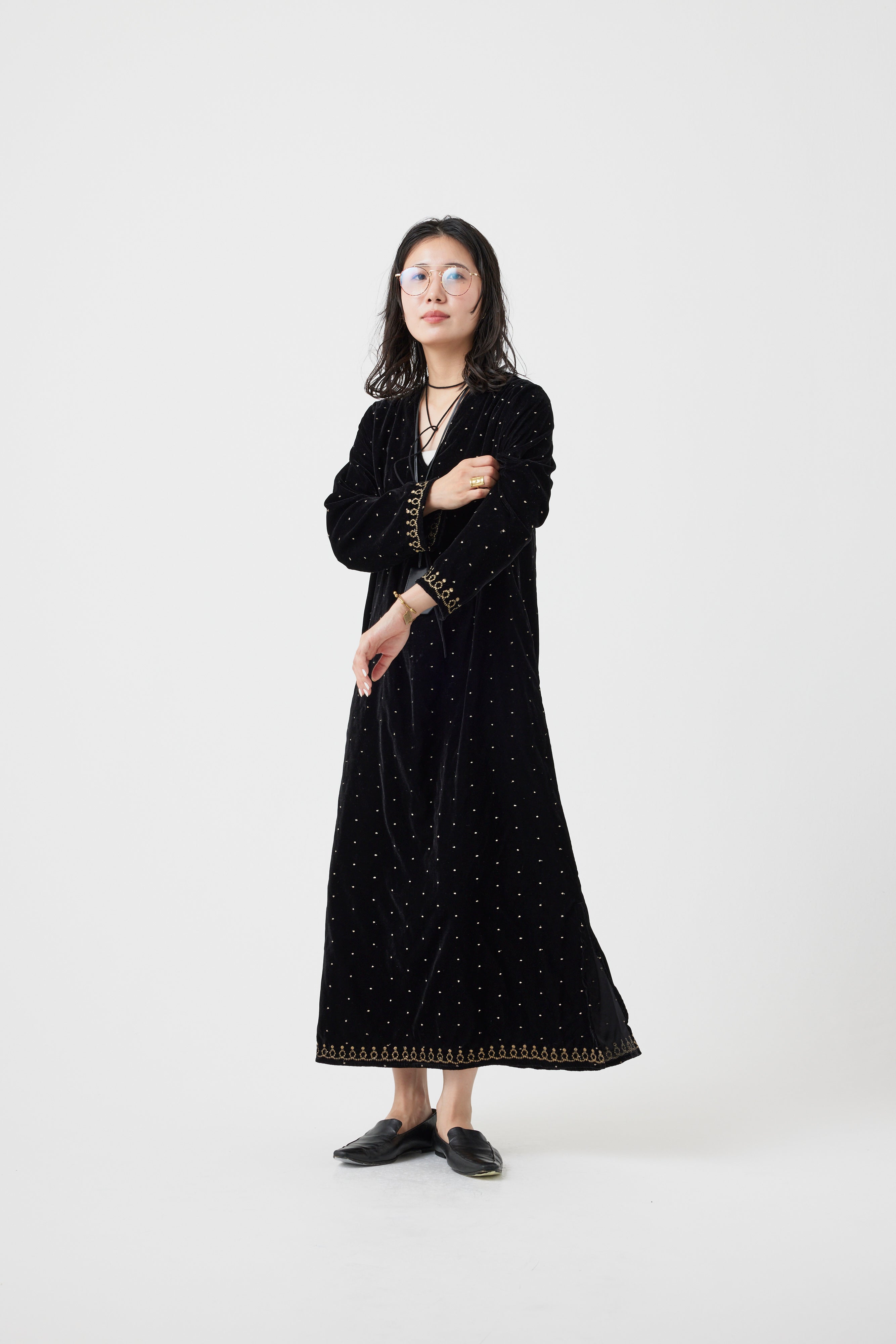 【 9/12ご予約開始 】インドベロアドット刺繍ワンピース(6265-359)