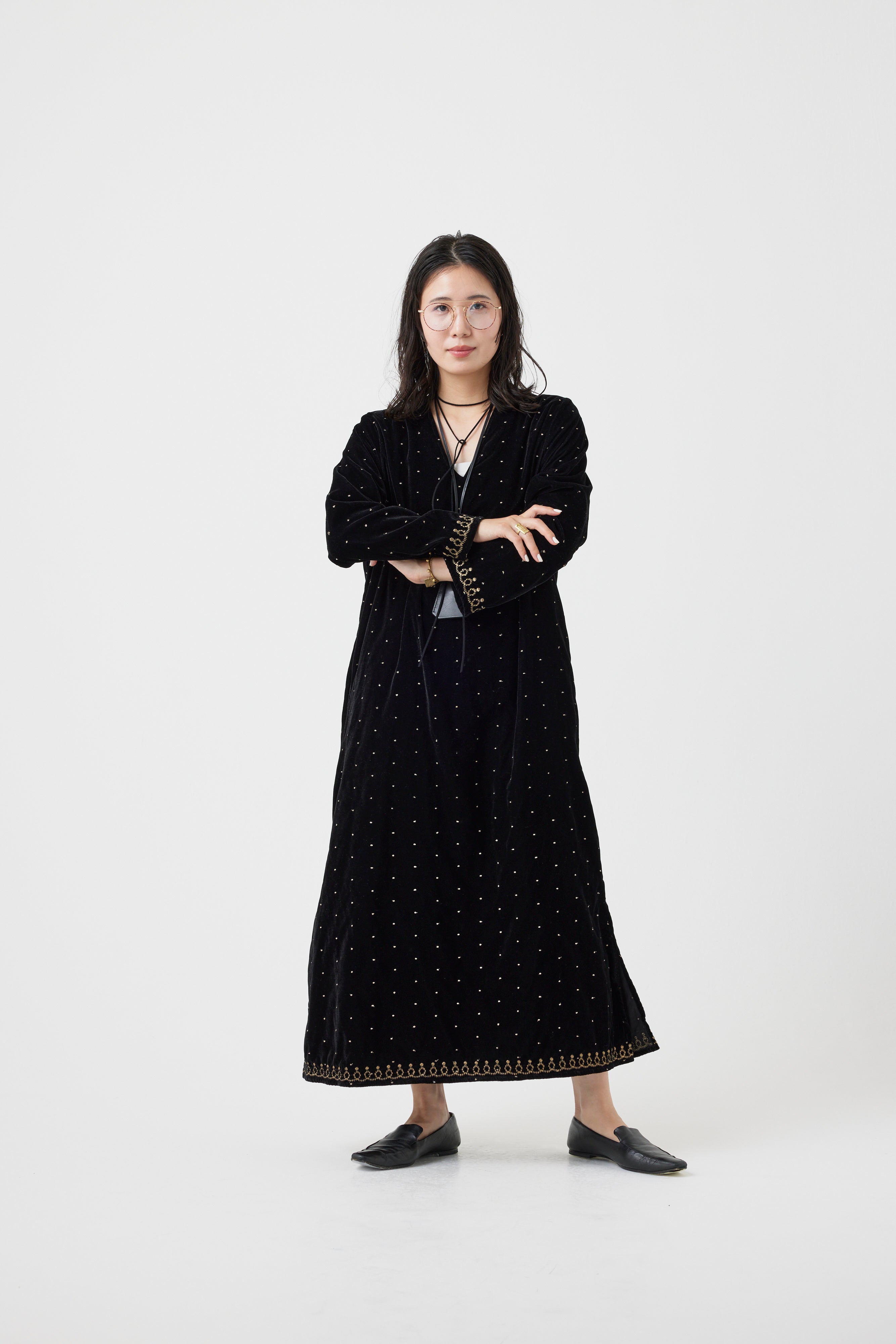 【 9/12ご予約開始 】インドベロアドット刺繍ワンピース(6265-359)