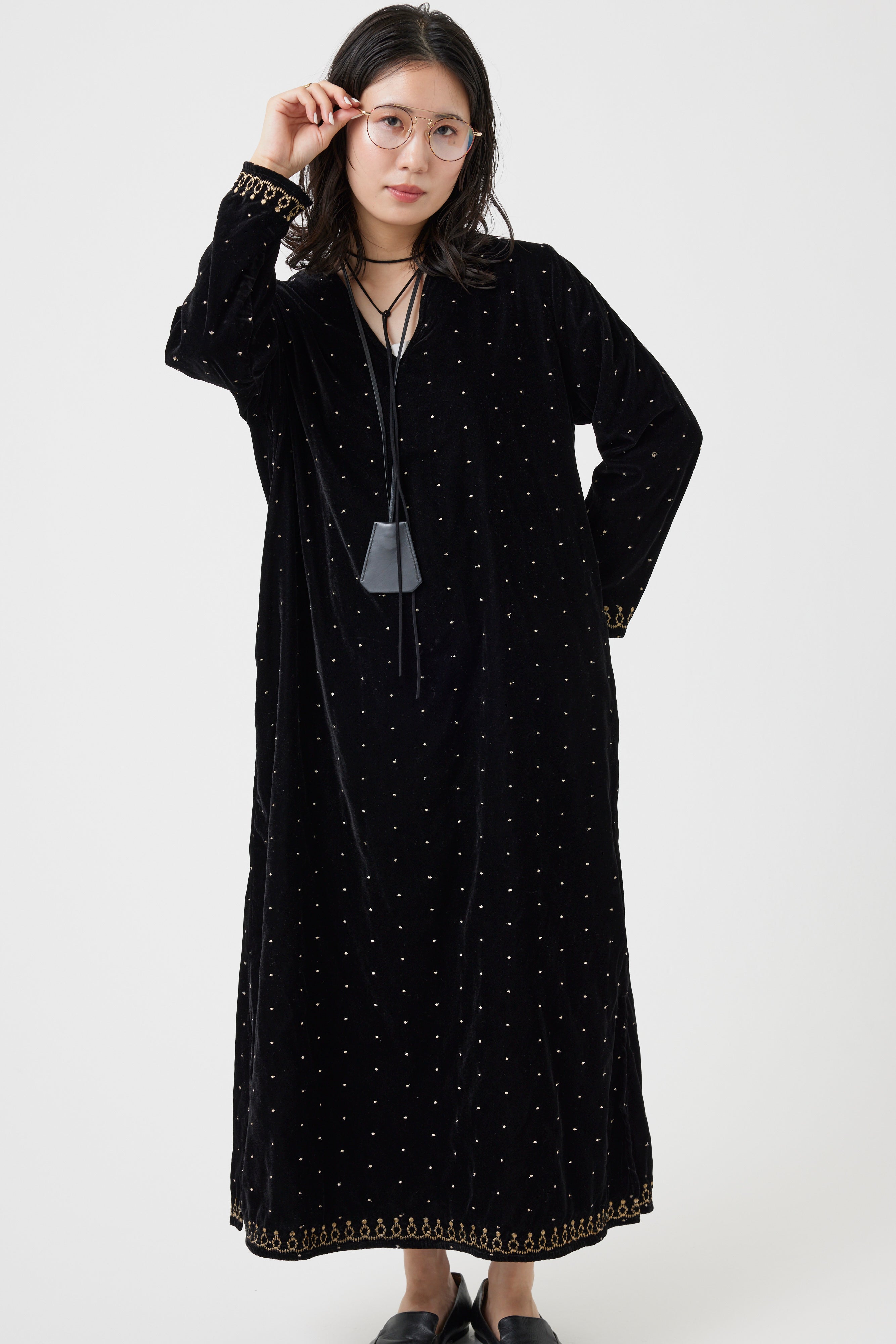 インドベロアドット刺繍ワンピース(6261-359)