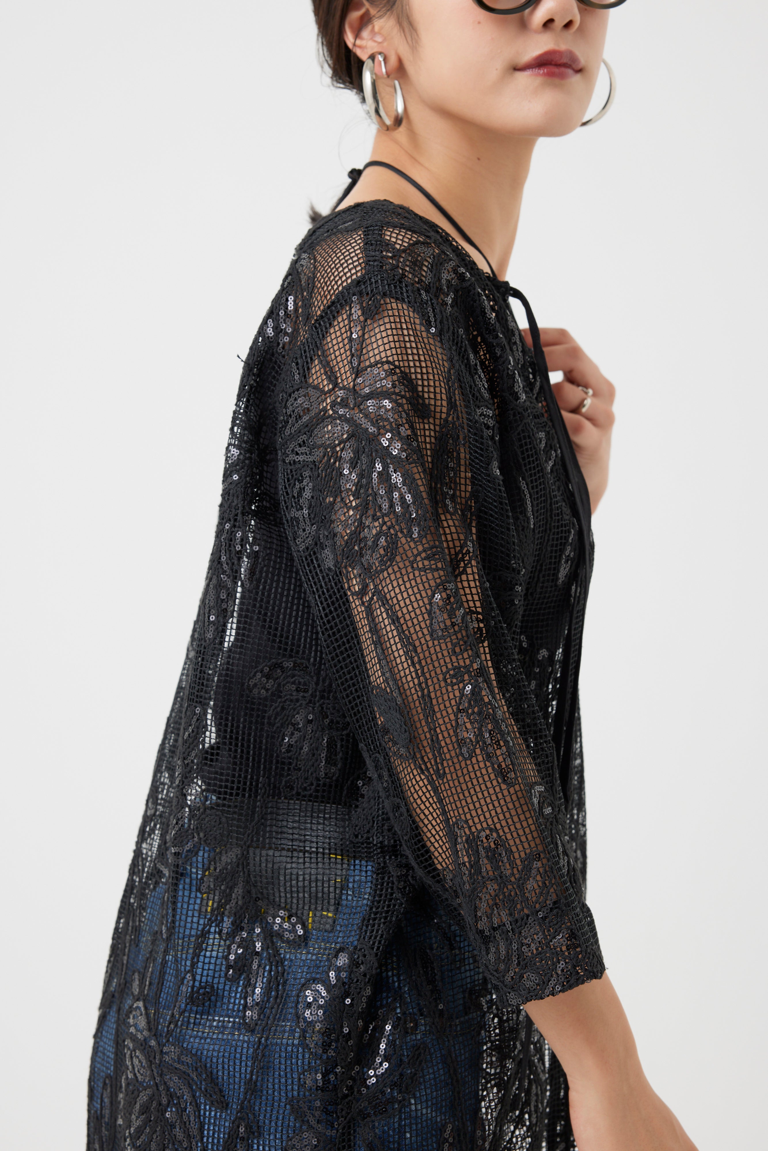 ボタニカルパターンスパングルワンピース(6260-374)