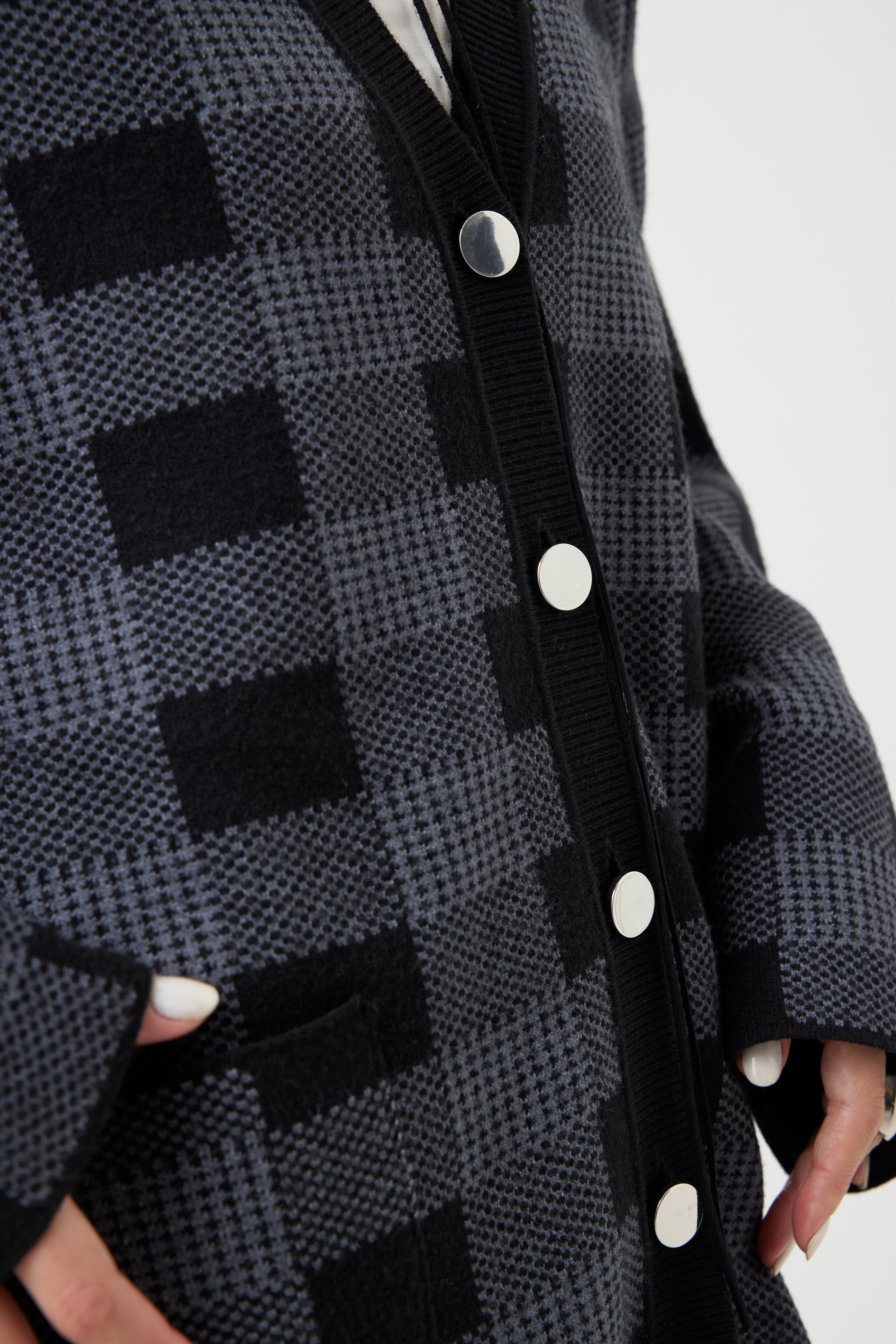 ミラノリブチェックカーディガン(6262-464)