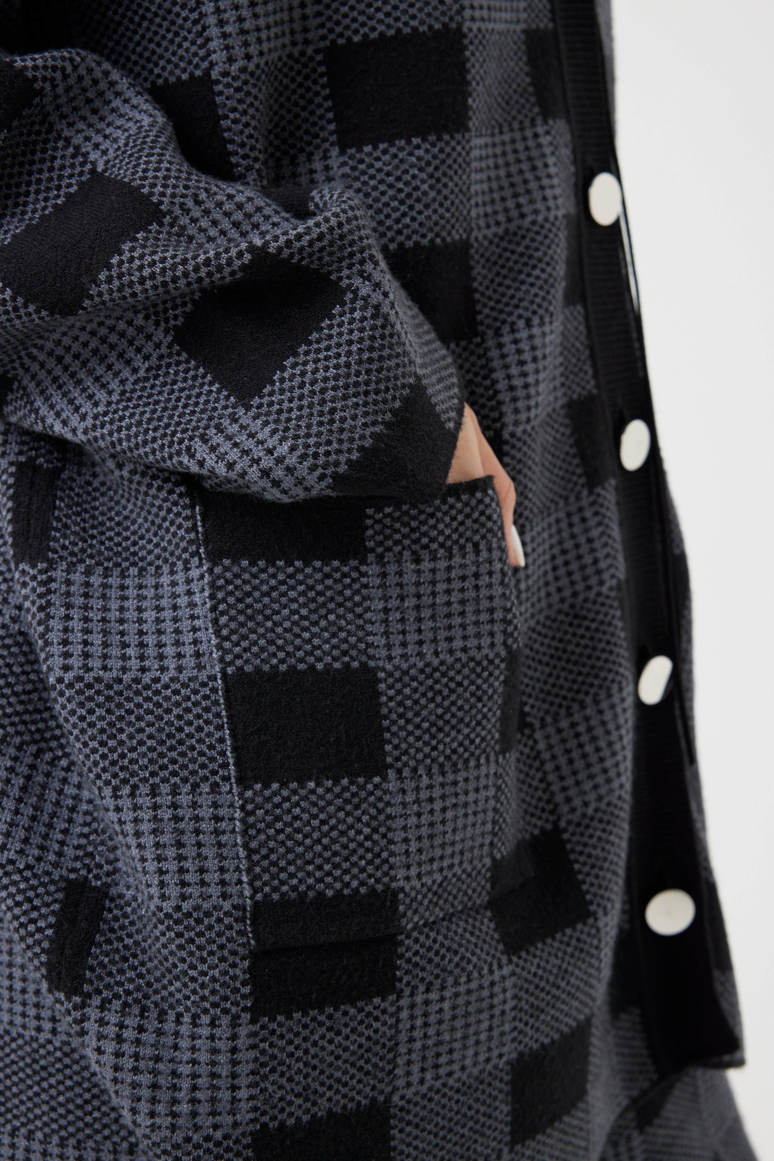 ミラノリブチェックカーディガン(6262-464)