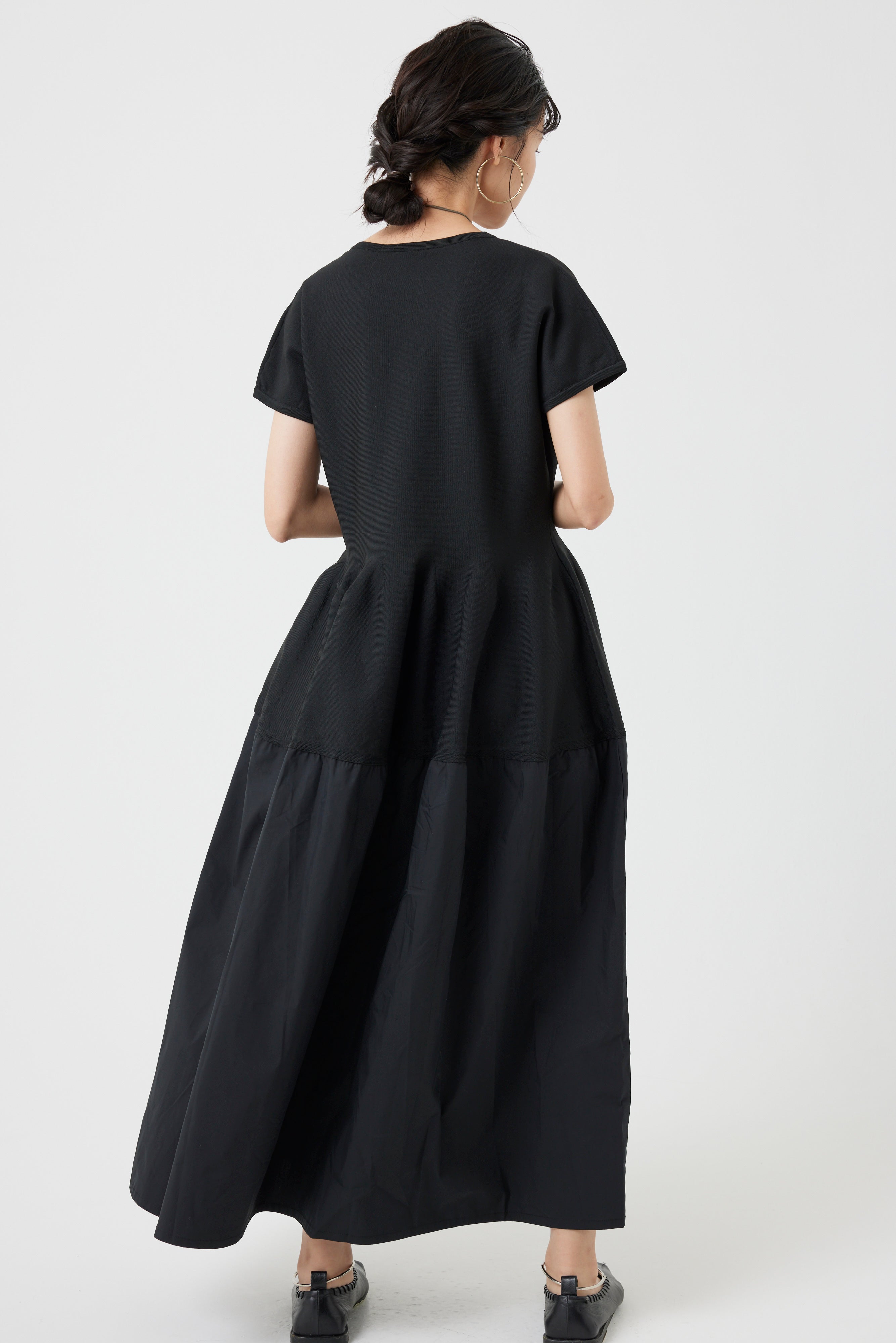 フレンチスリーブニットハイブリッドワンピース(6260-389)