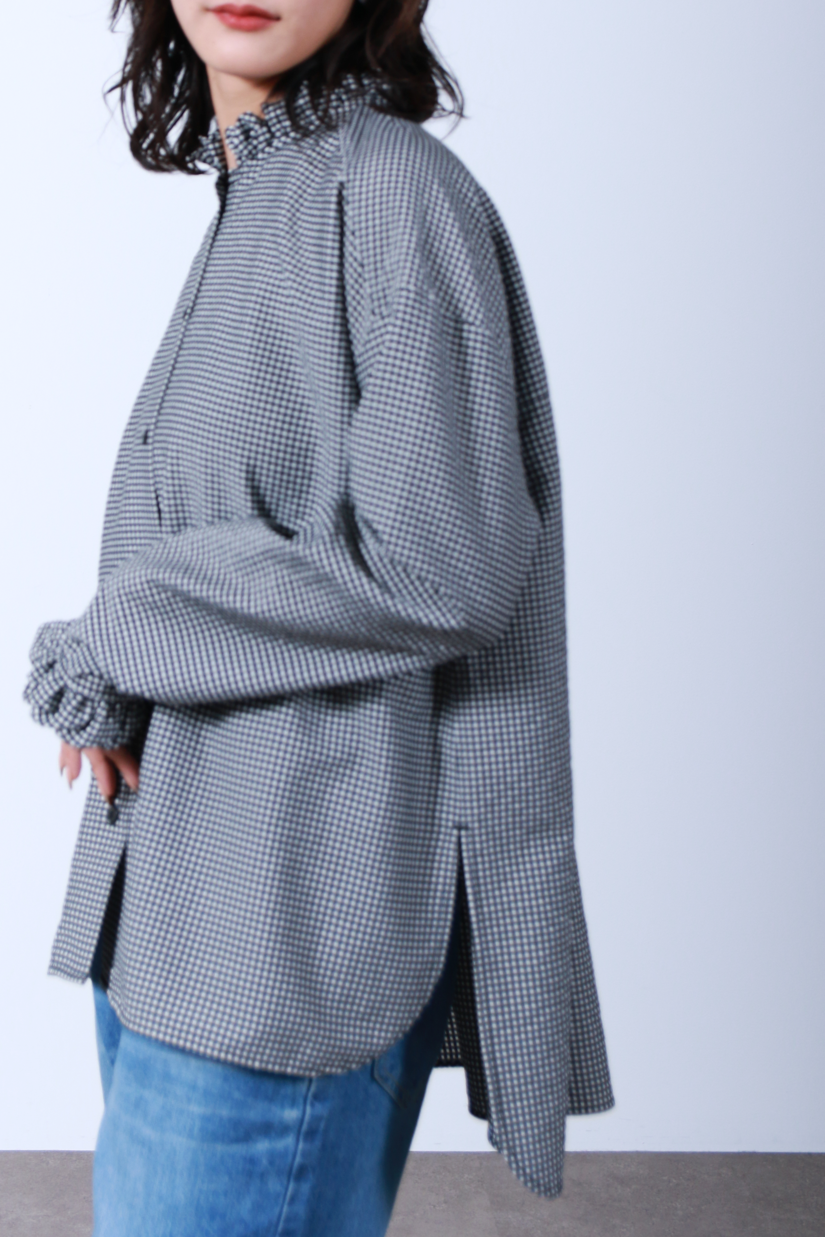 フリルカラーデザインシャツ(6263-498)