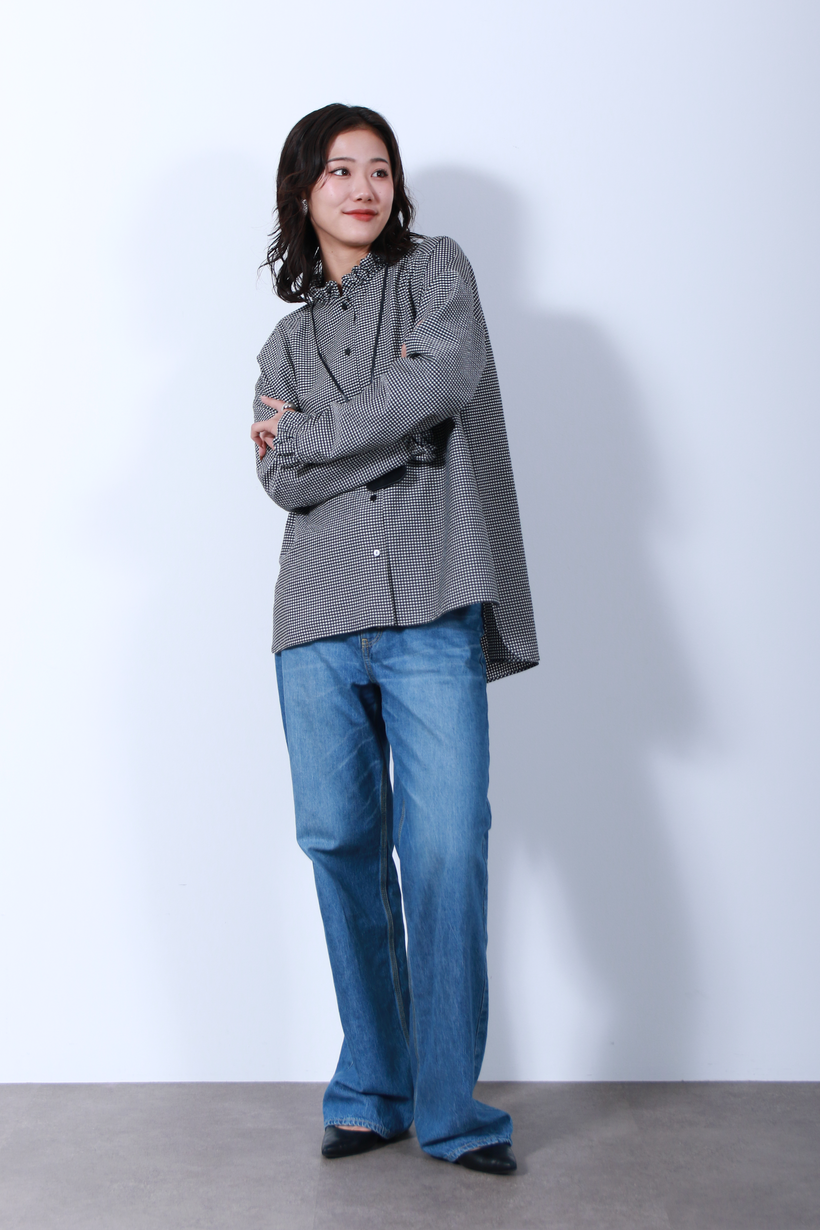 フリルカラーデザインシャツ(6263-498)