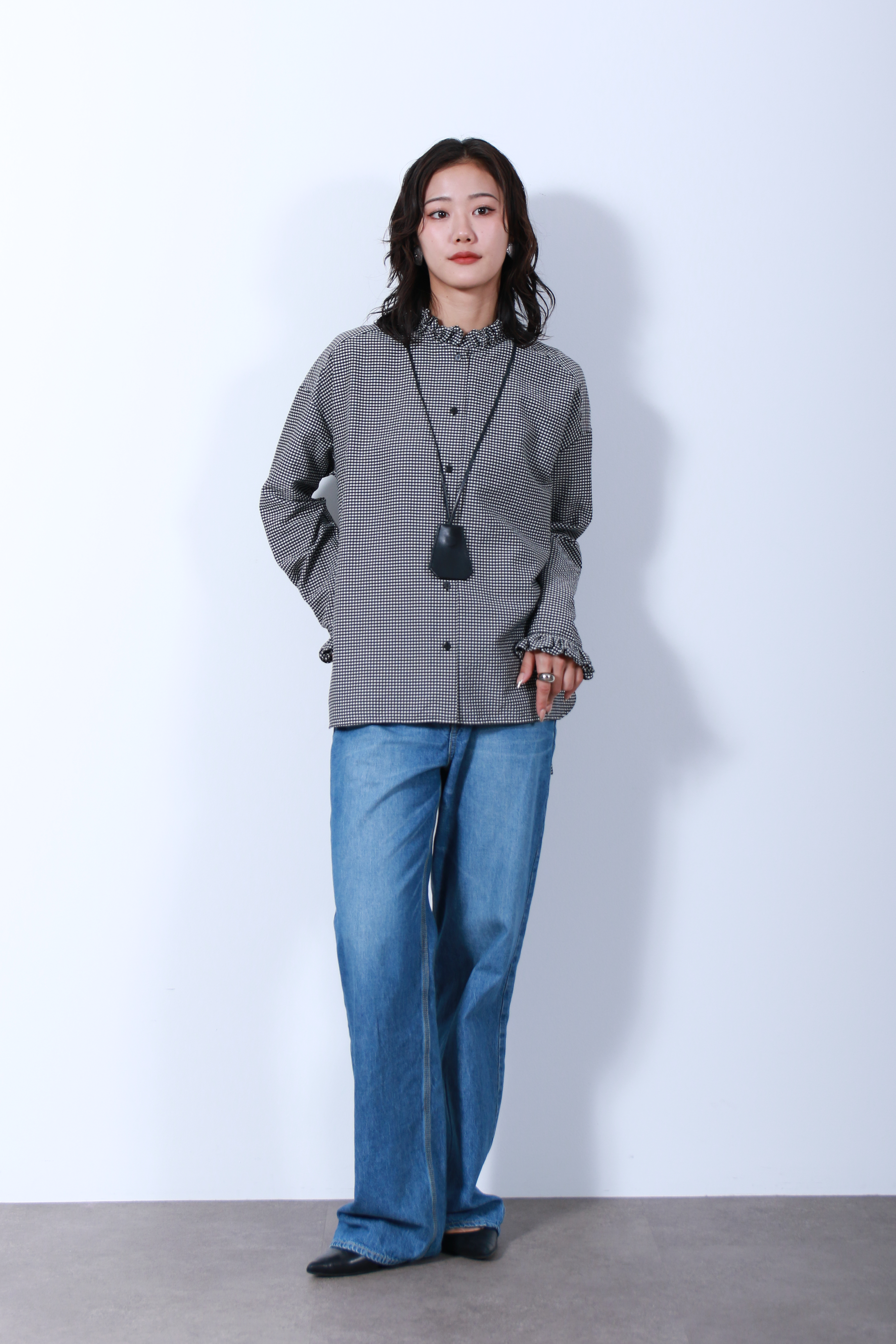 フリルカラーデザインシャツ(6263-498)