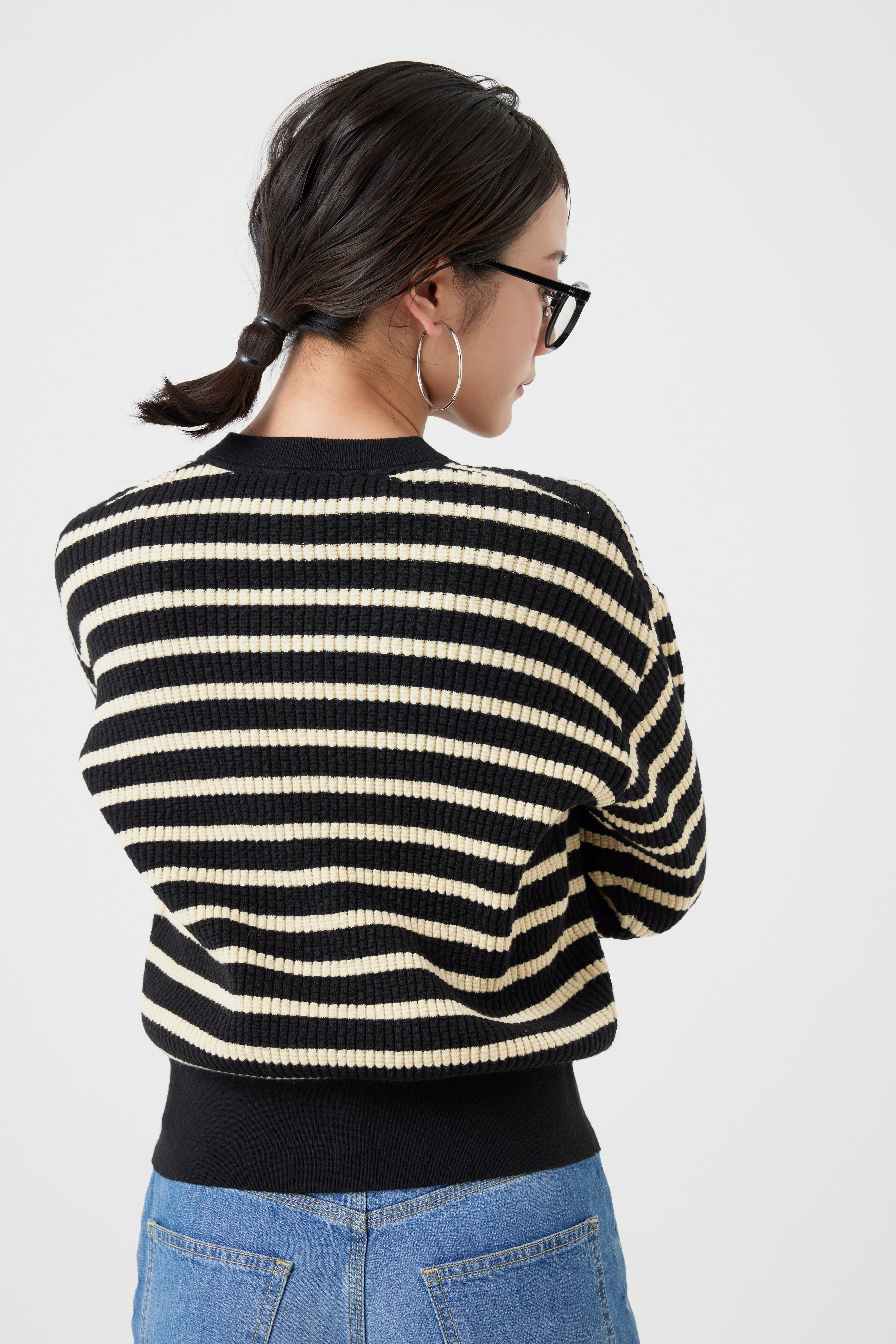 ワッフル編みビジューカーディガン(6262-682)