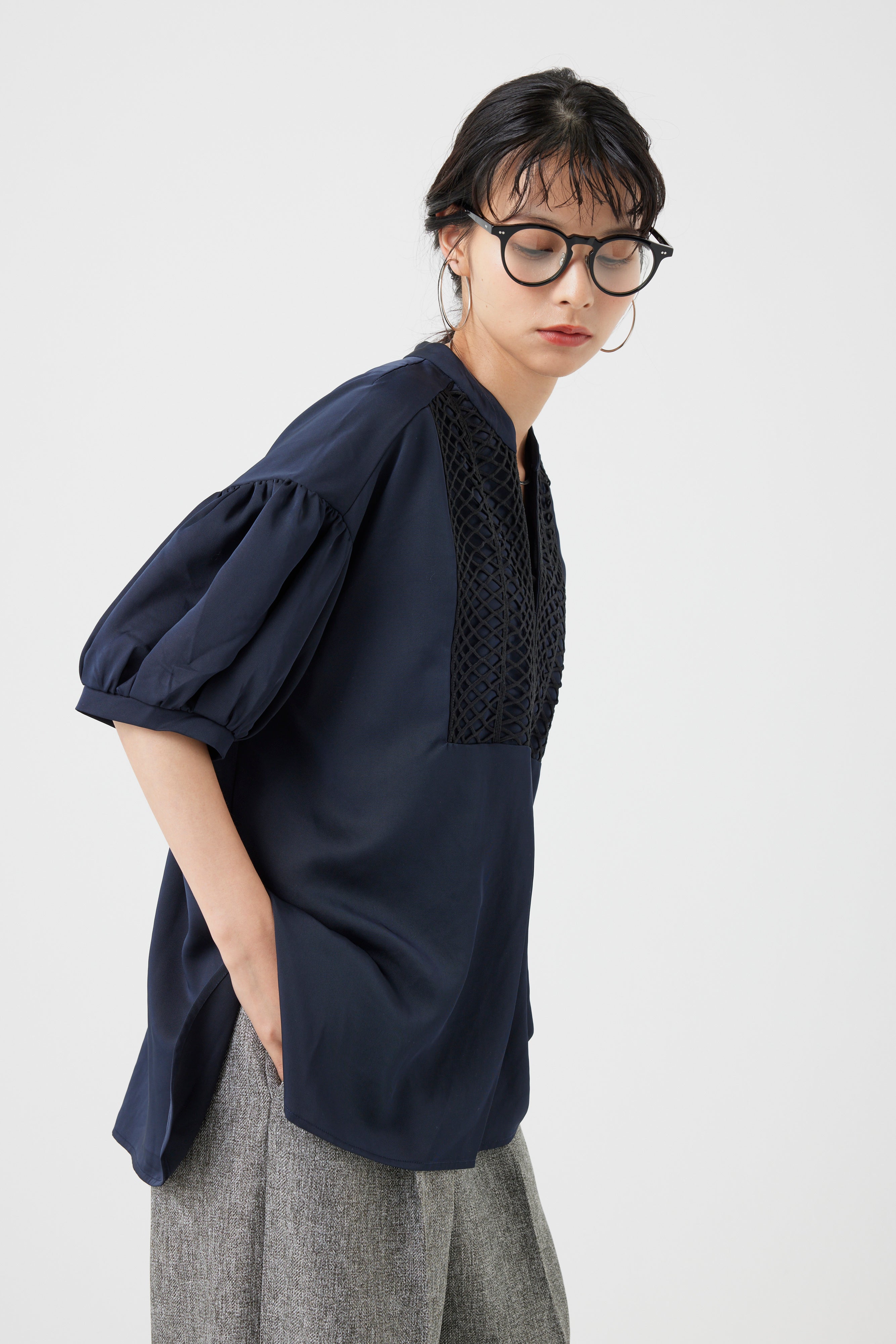 コードレースヨークブラウス(6260-376)