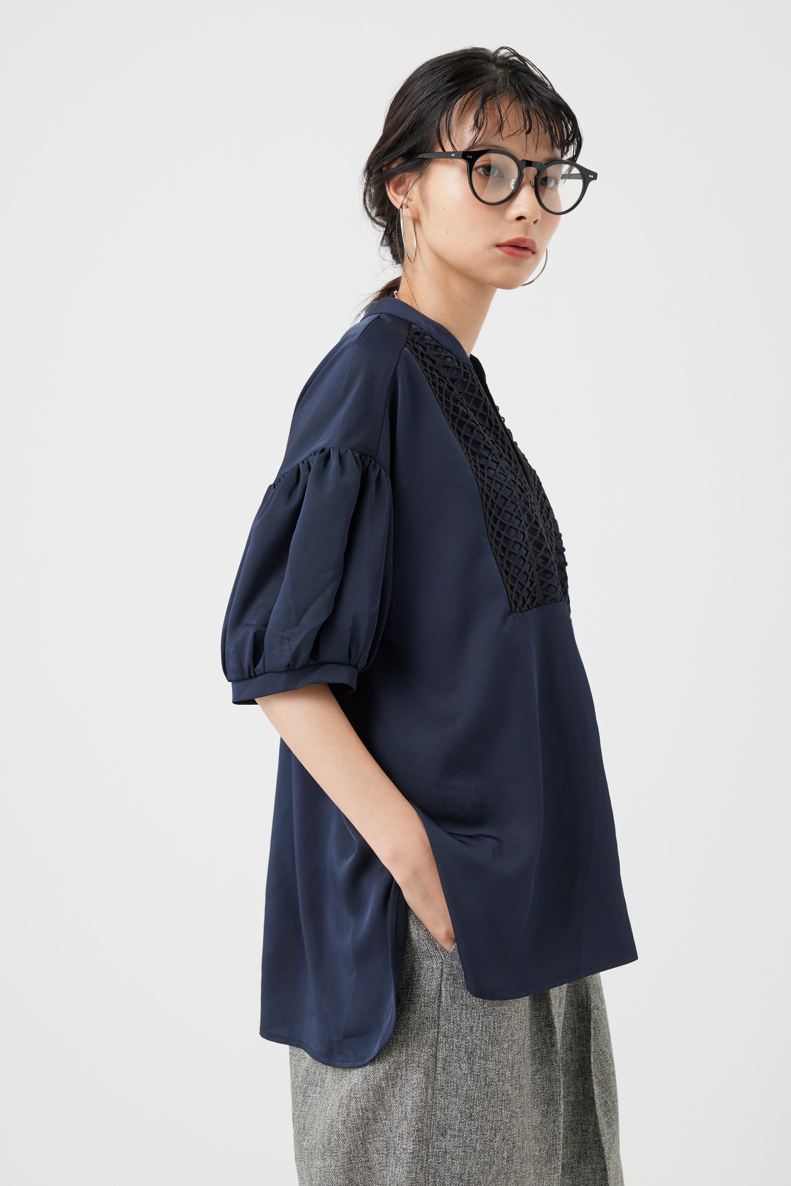 コードレースヨークブラウス(6260-376)