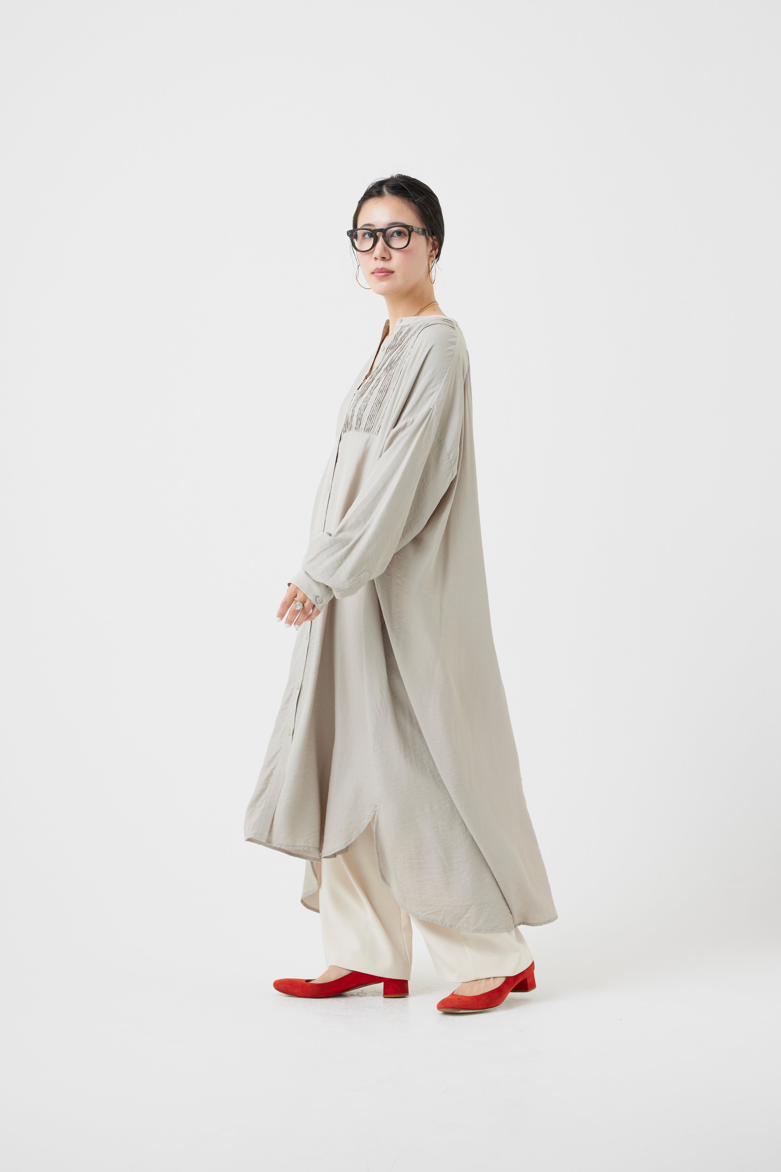 【ご予約商品/1000Pプレゼント】ロングスリーブレスシャツワンピース(6252-472)