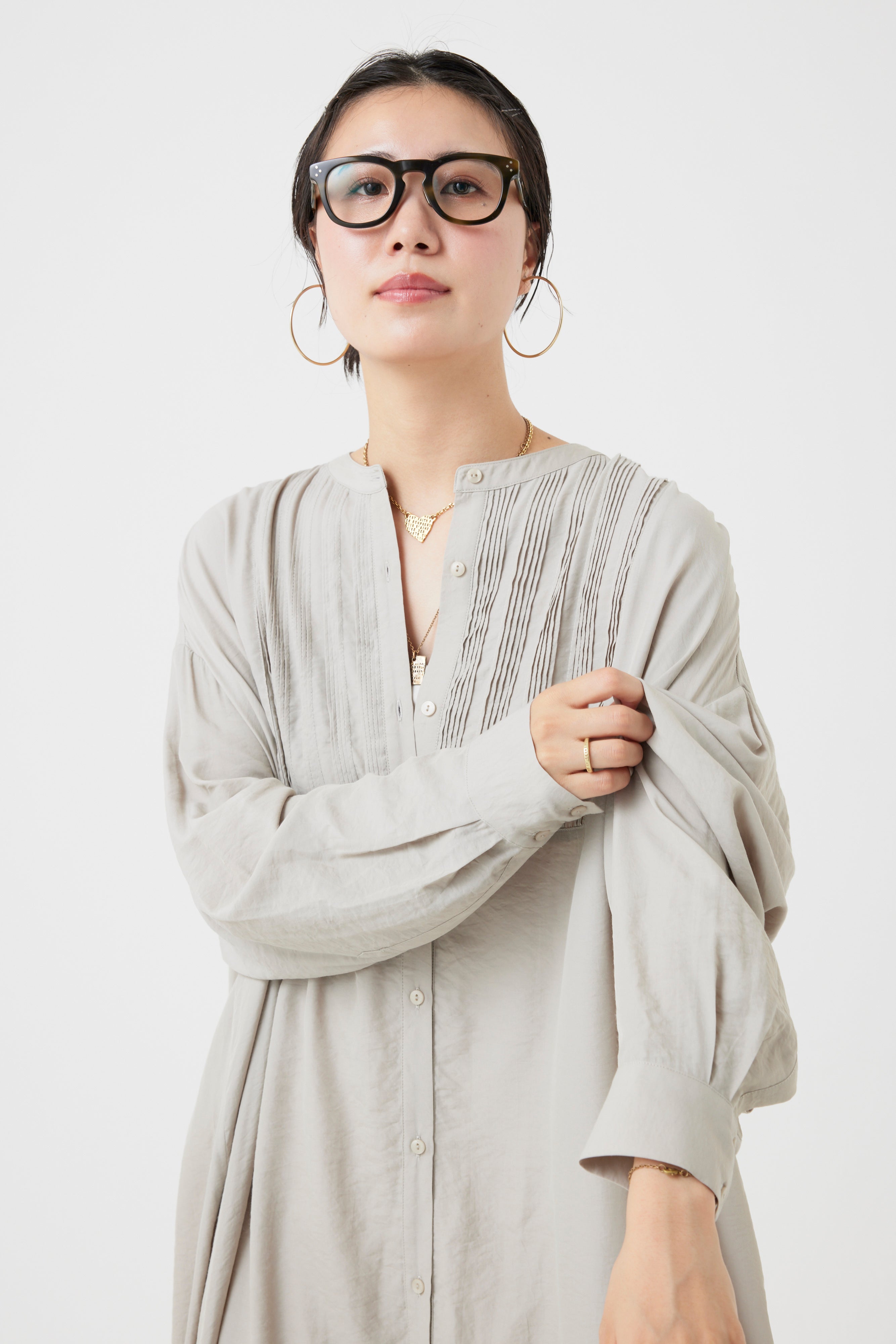 【ご予約商品/1000Pプレゼント】ロングスリーブレスシャツワンピース(6252-472)