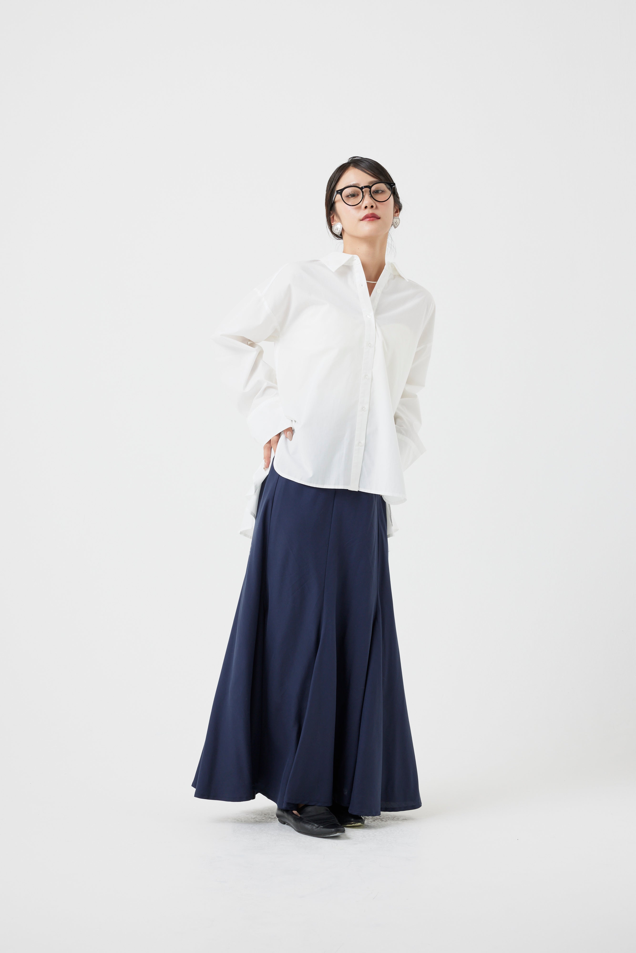 ハイブリッドプリーツシャツトップス(6260-406)