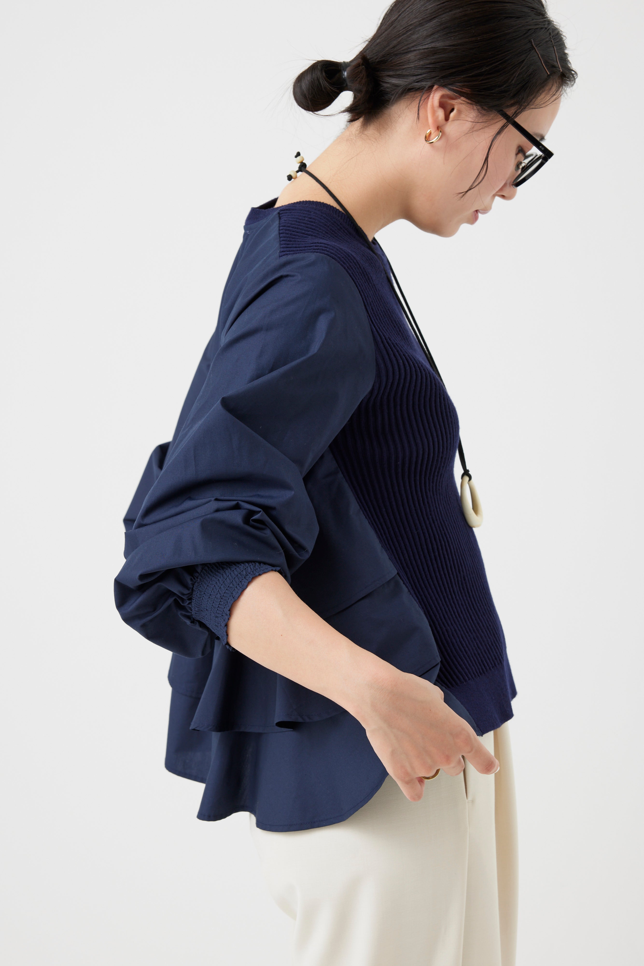 バックティアードブラウス×ニットトップス(6262-458)