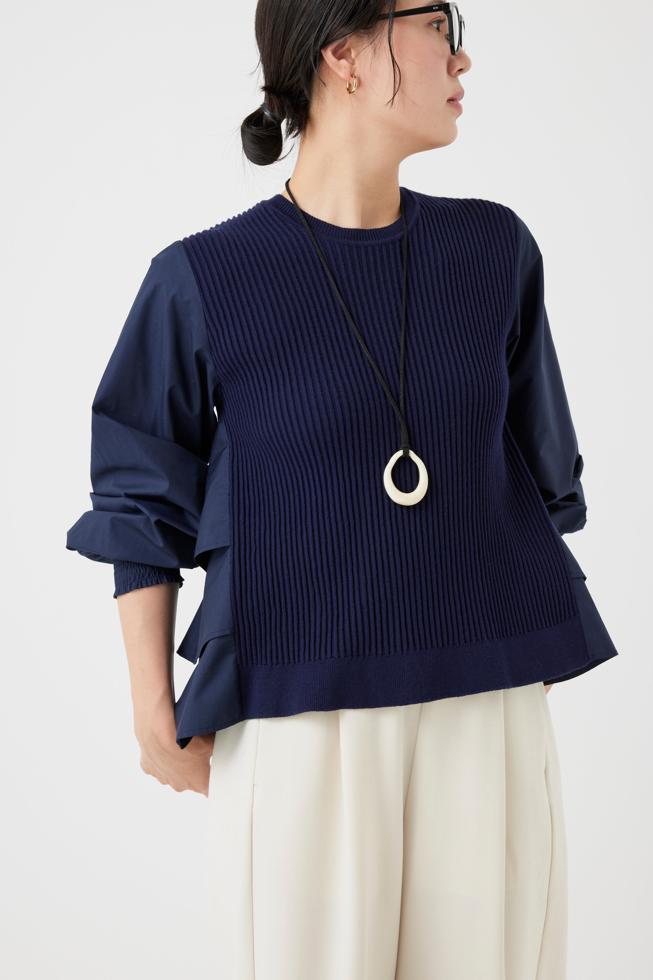 バックティアードブラウス×ニットトップス(6262-458)