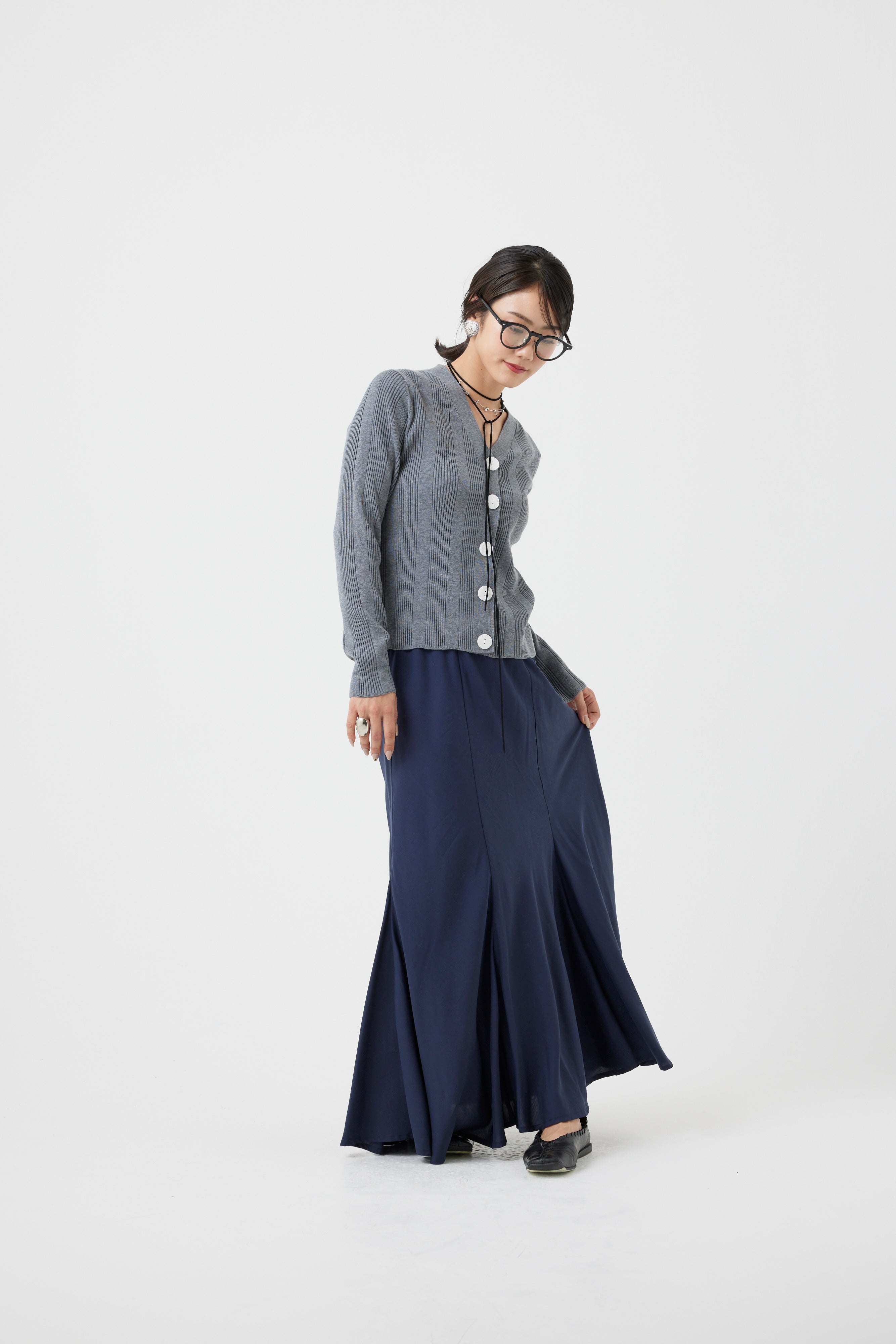 リブ編みカーディガン(6262-461)