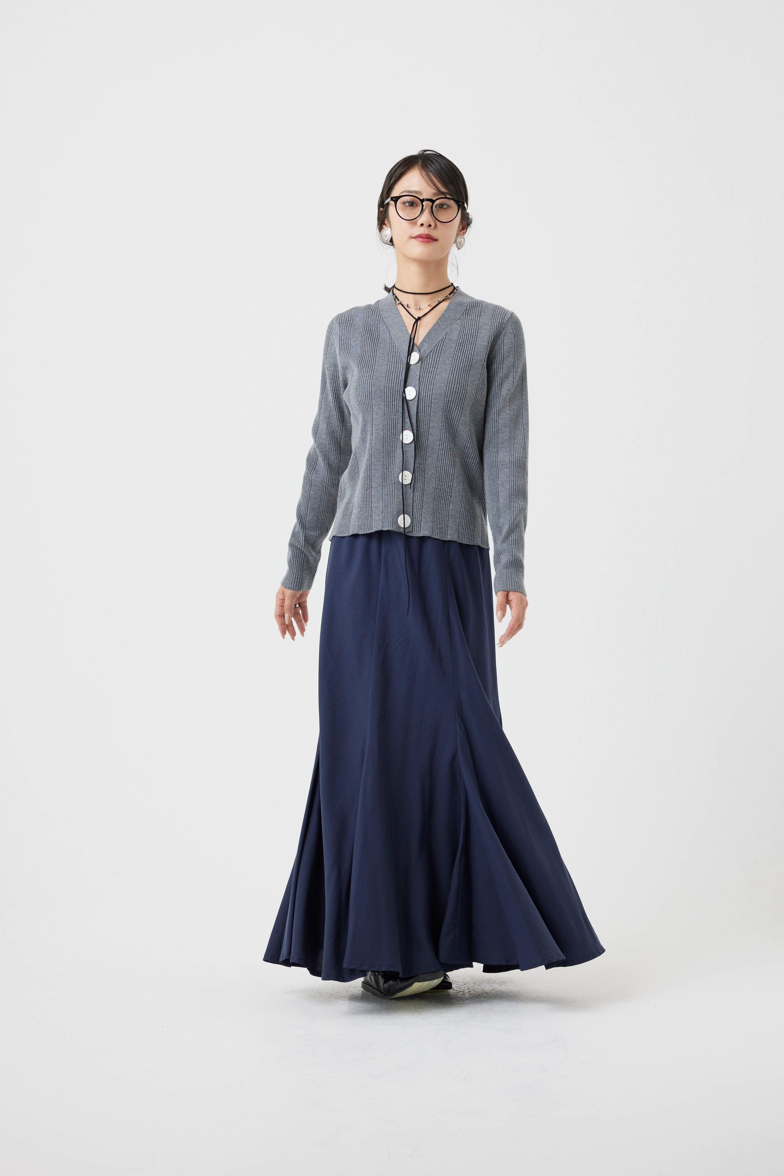 リブ編みカーディガン(6262-461)