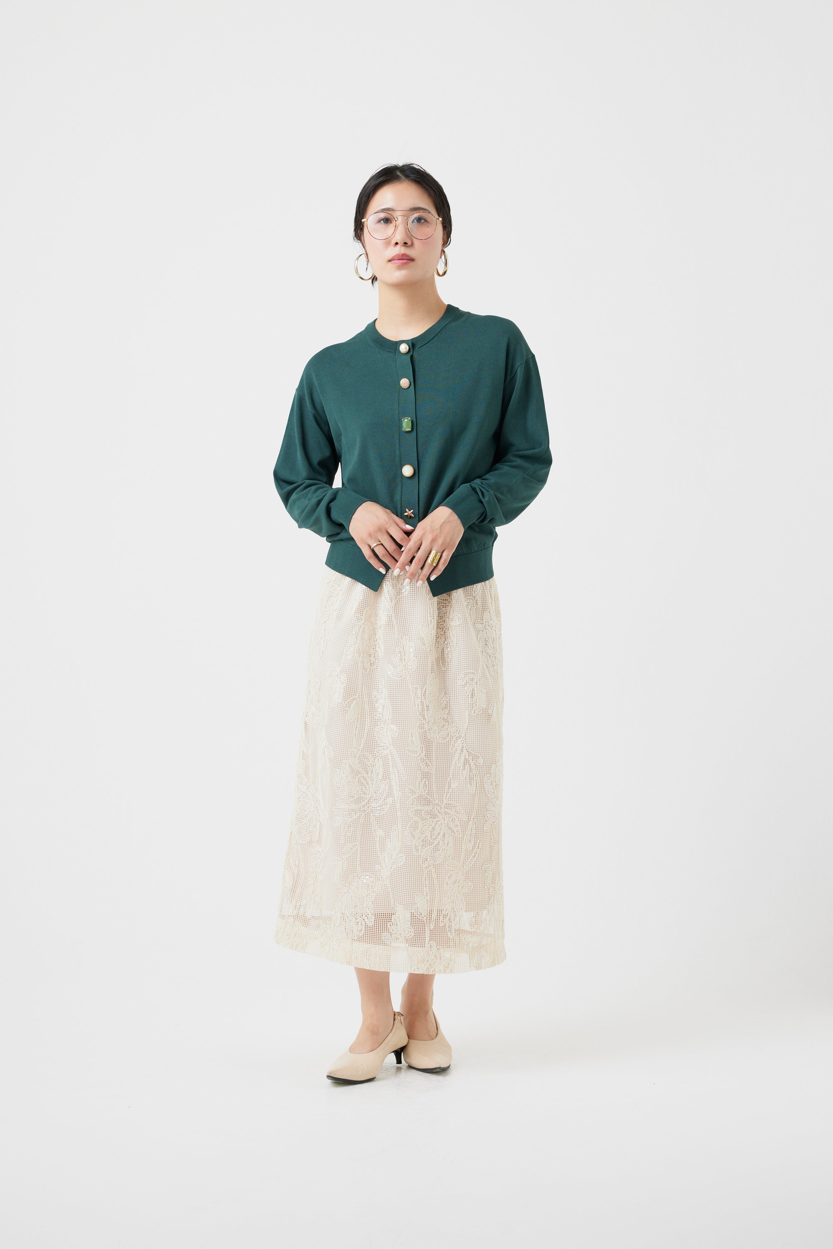 ボタニカルパターンスパングルスカート(6260-373)