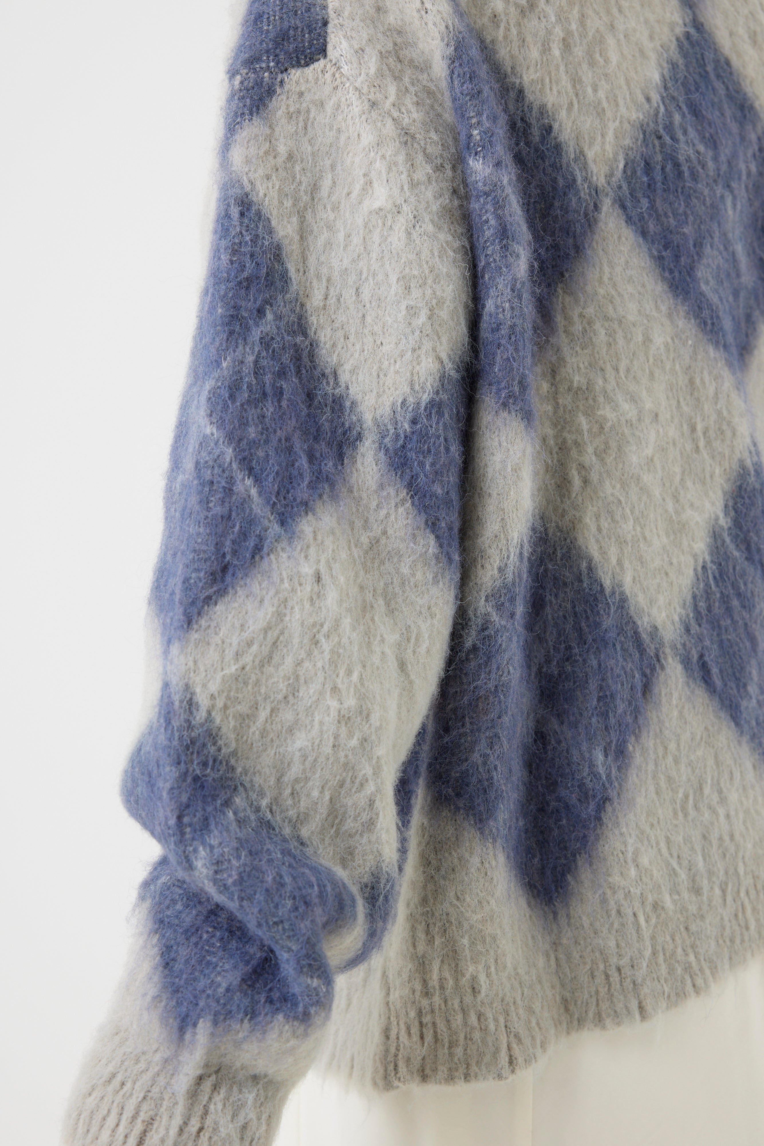 アーガイル柄モヘアカーディガン(6262-480)