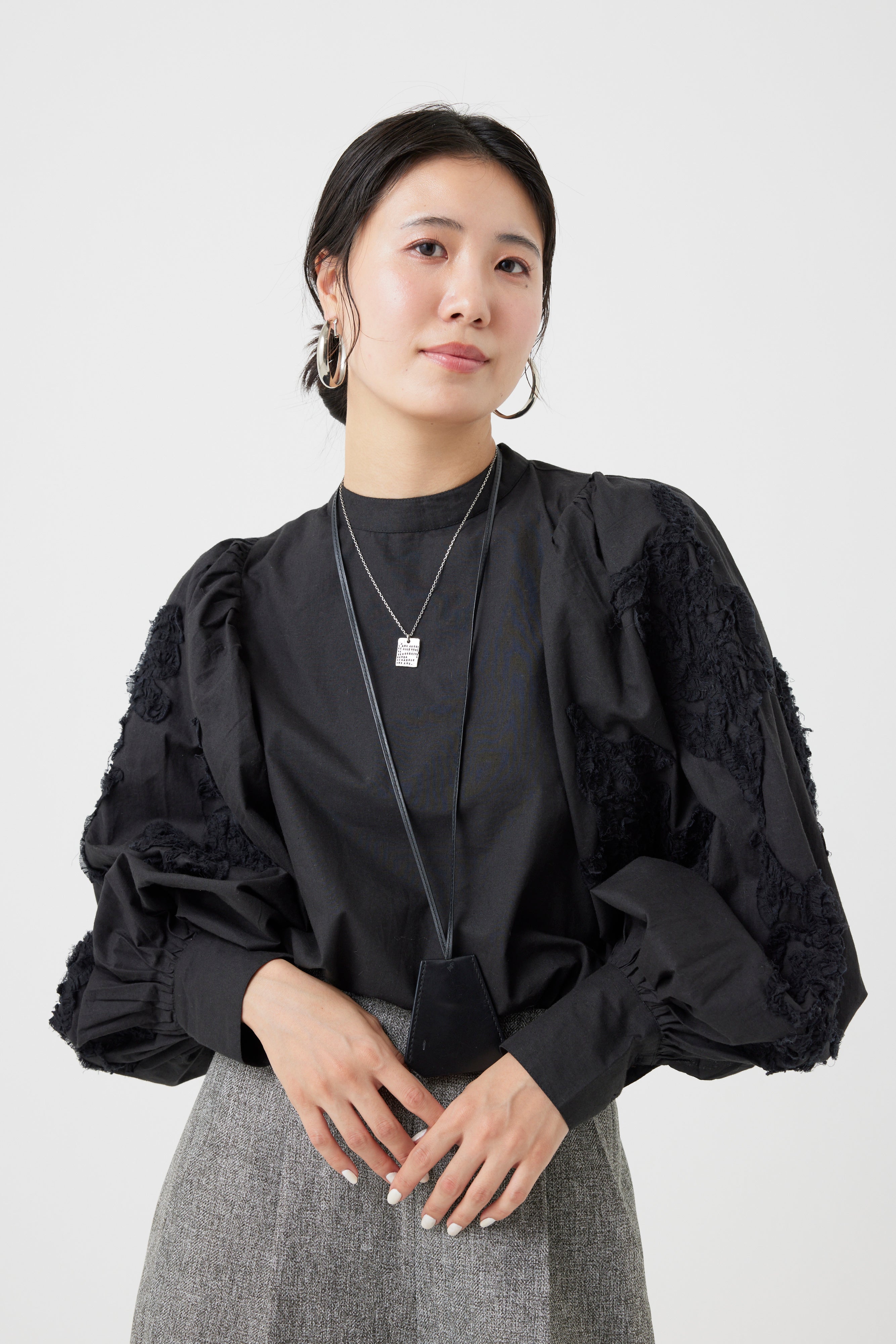 インドコットンエンブロイダリーブラウス(6261-362 )