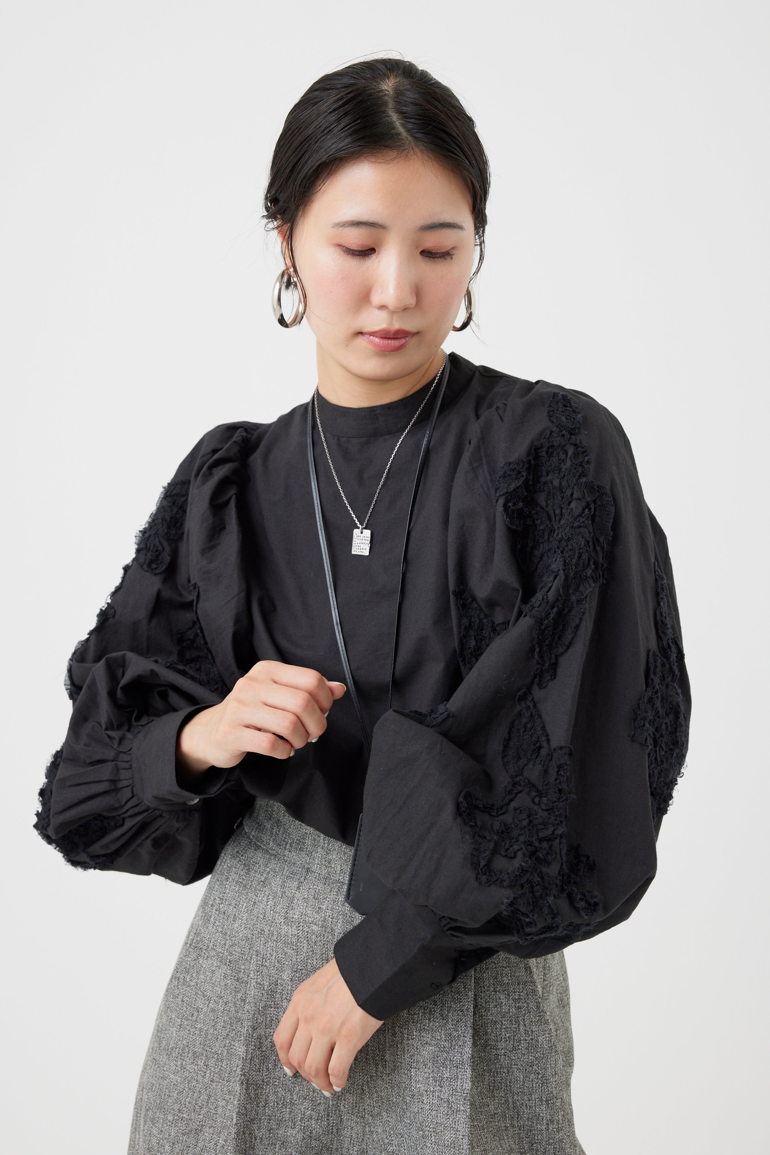 インドコットンエンブロイダリーブラウス(6261-362 )