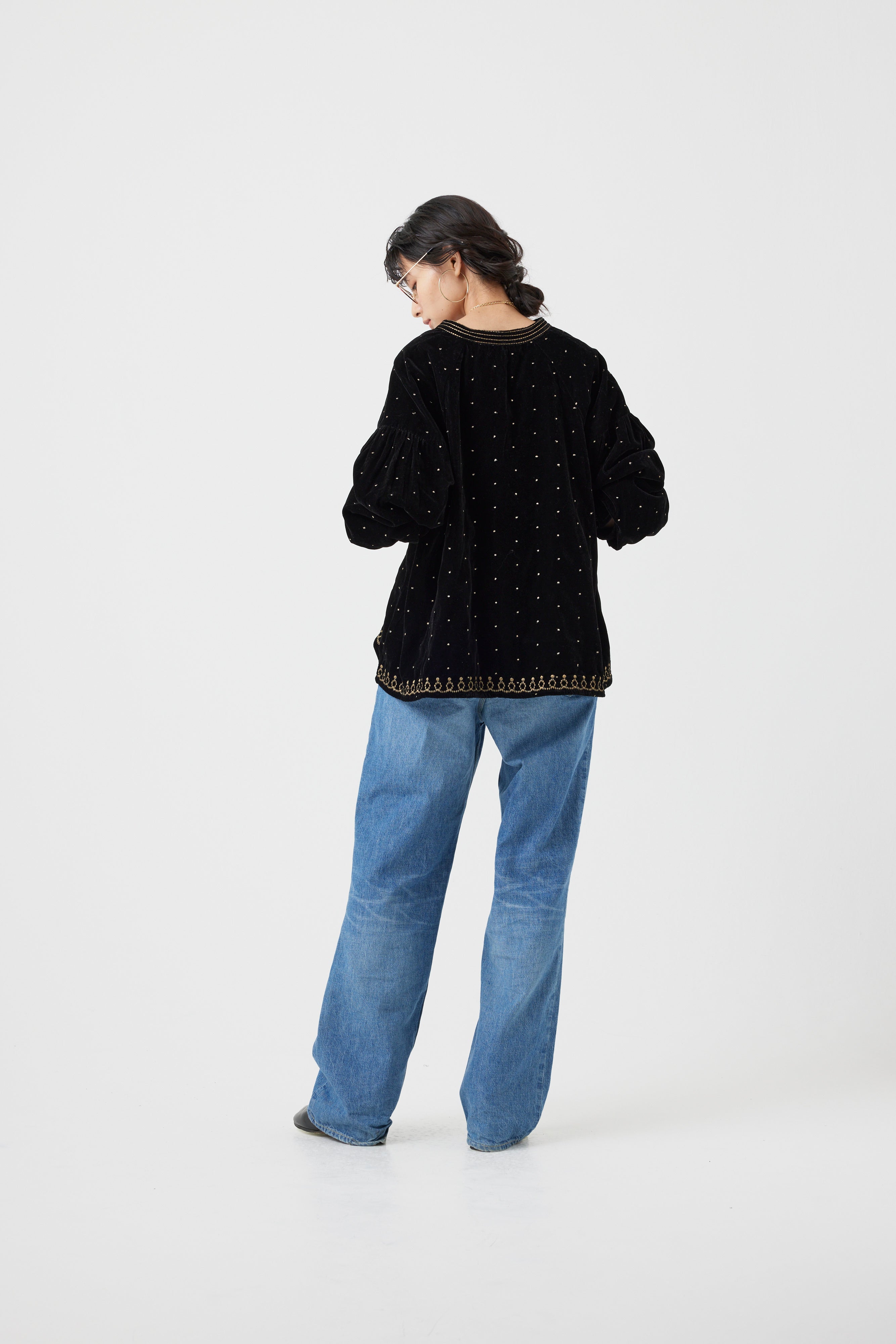 【 9/12 ご予約開始 】インドベロアドット刺繍ブラウス(6265-358)