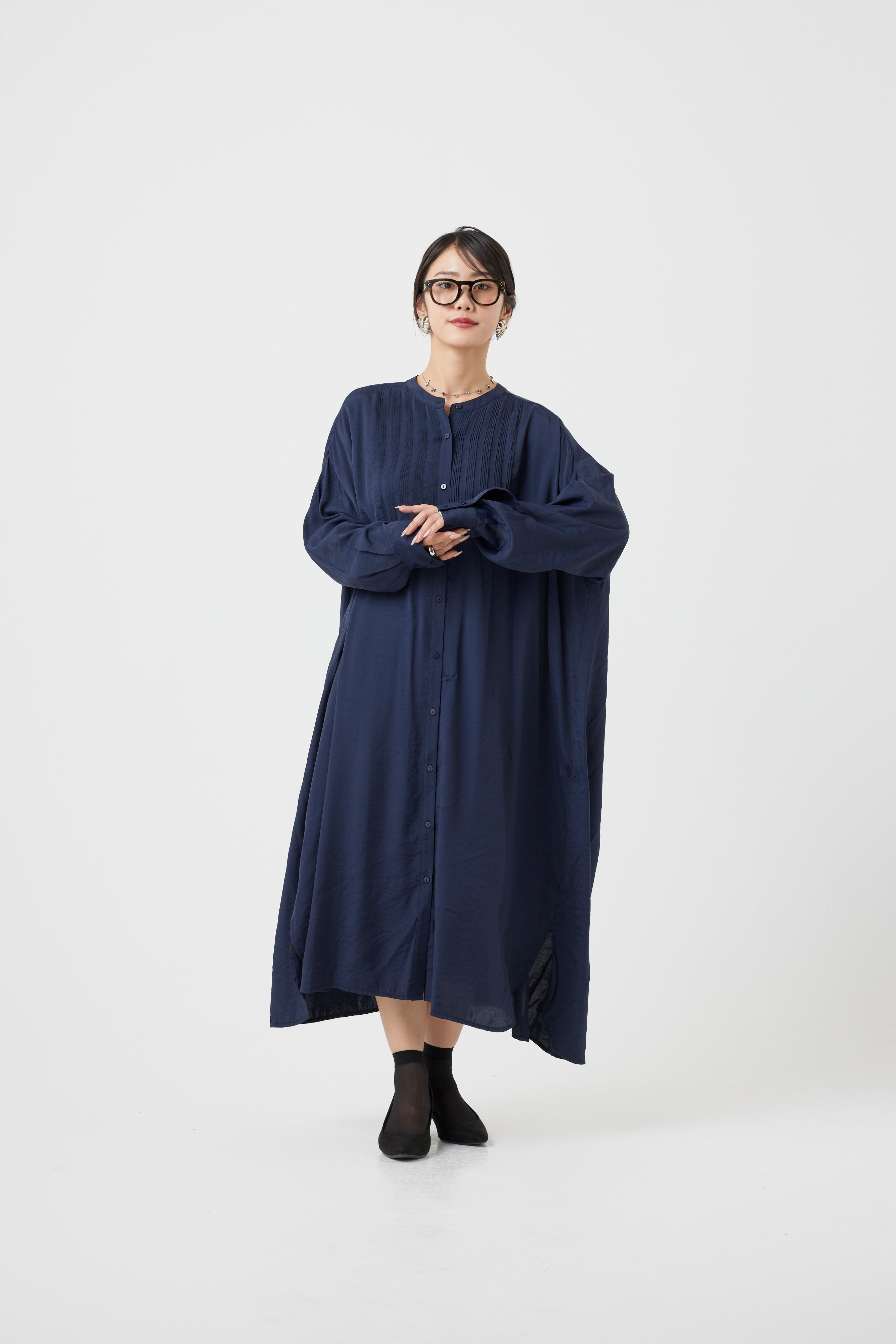 【ご予約商品/1000Pプレゼント】ロングスリーブレスシャツワンピース(6252-472)