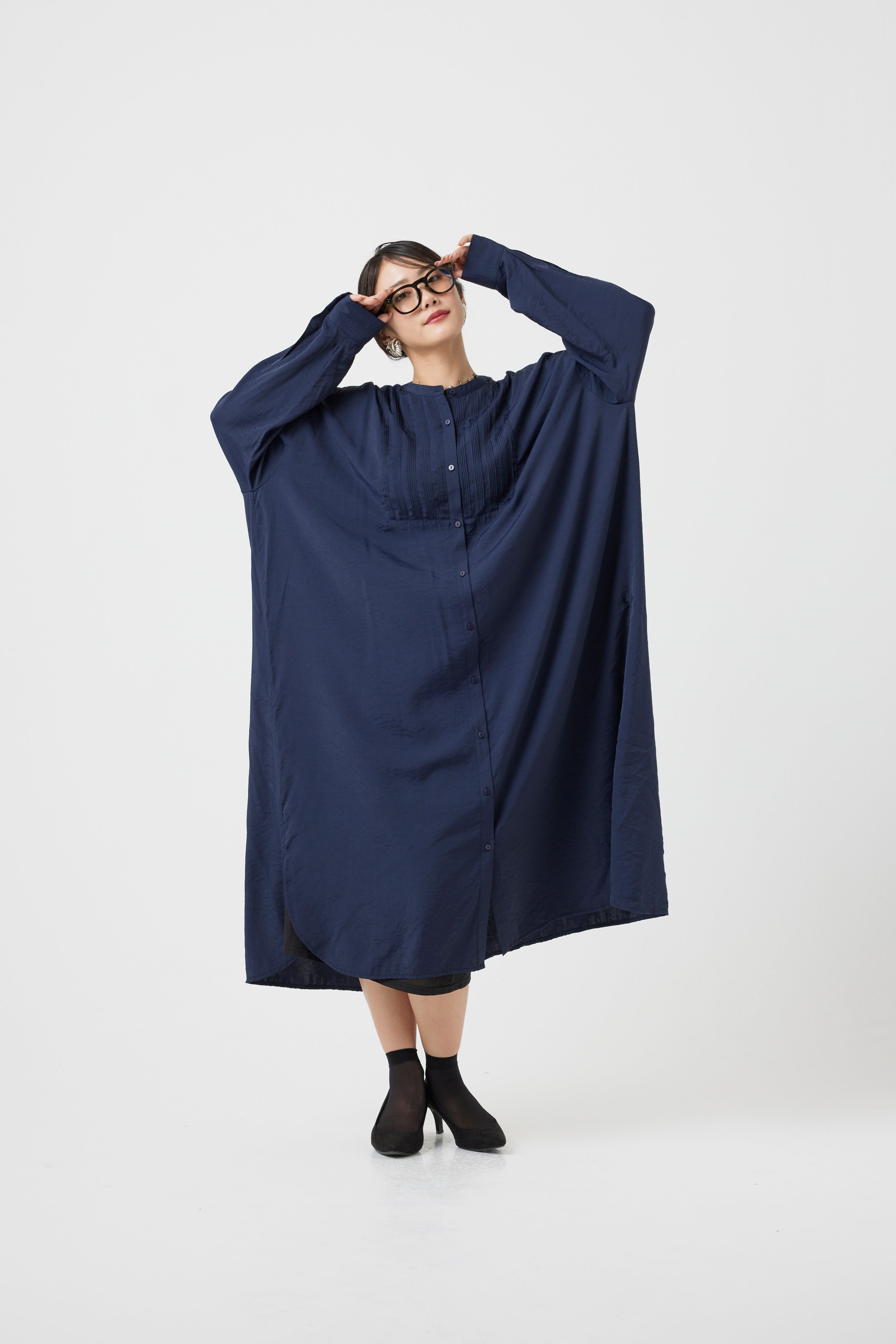 【ご予約商品/1000Pプレゼント】ロングスリーブレスシャツワンピース(6252-472)
