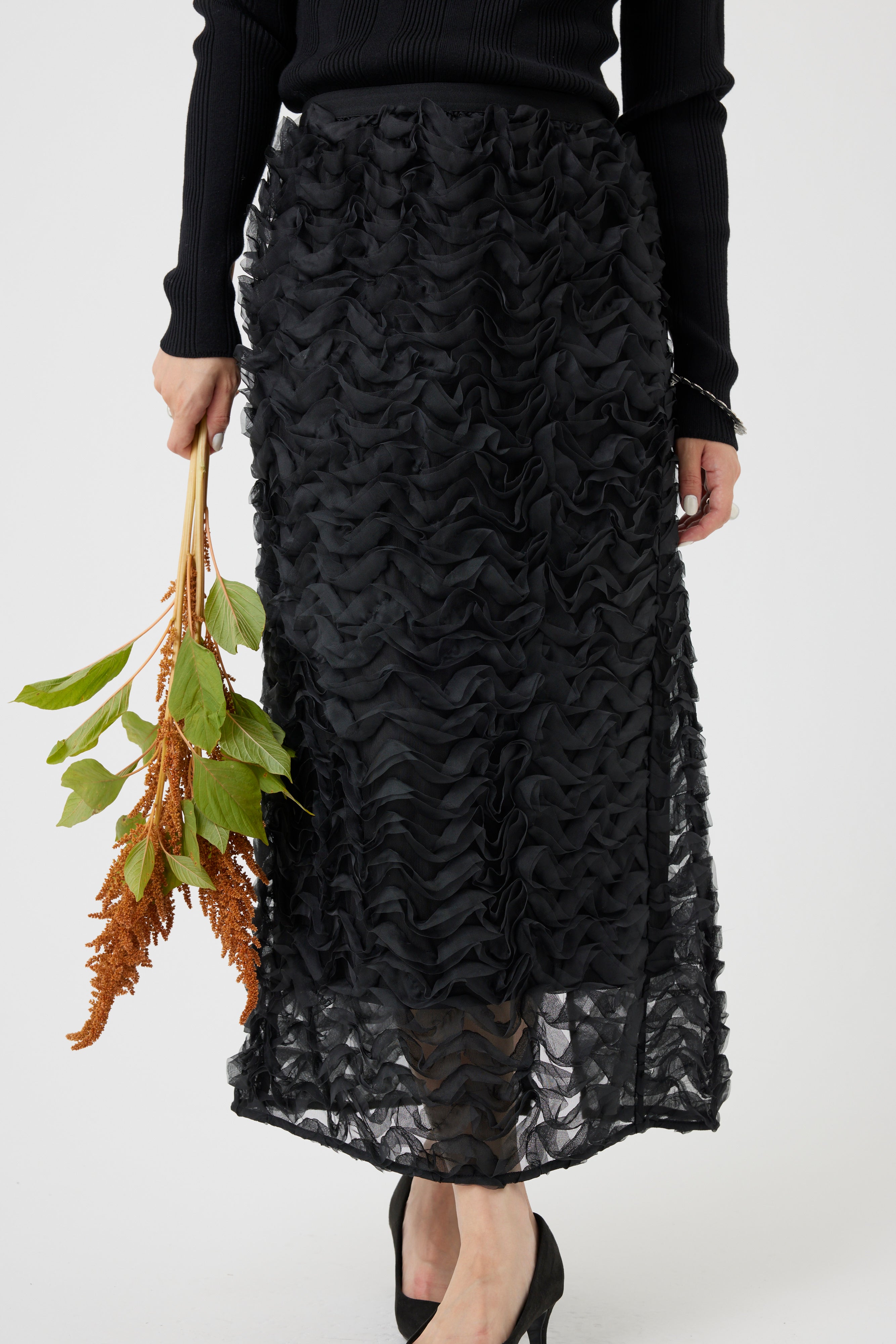 ウェーブフリルIラインスカート(6260-372)