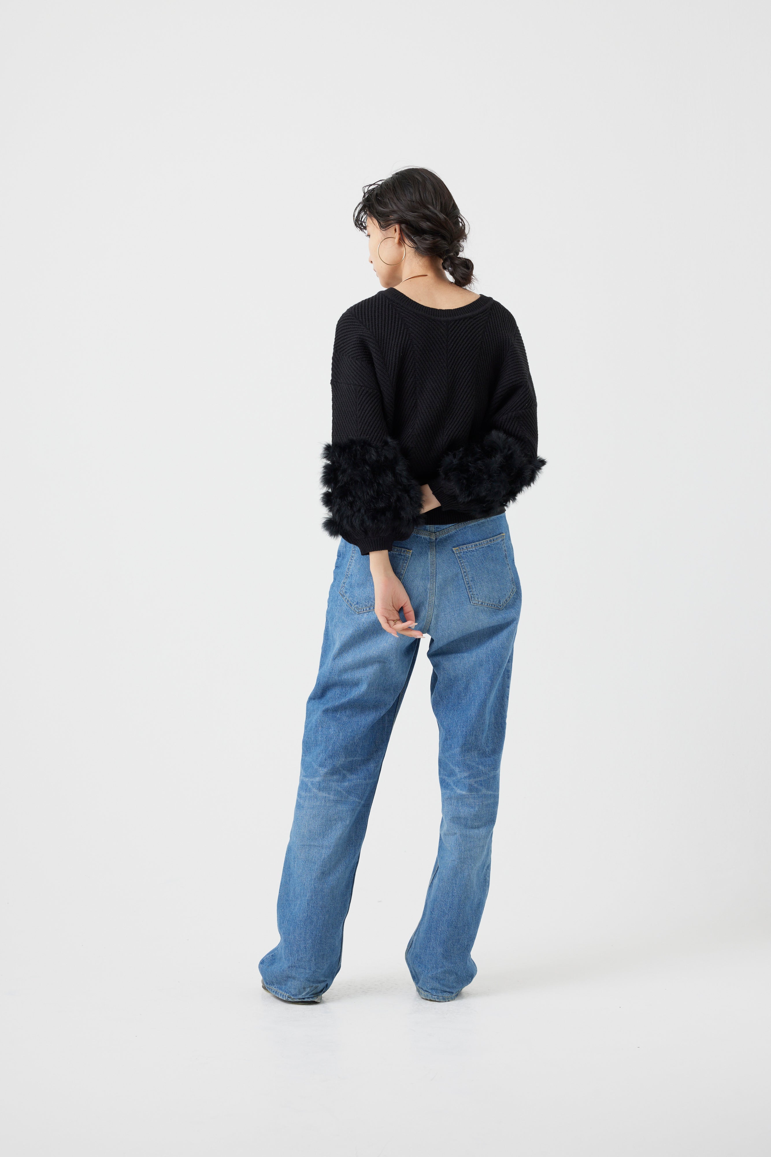 ラビットファー2WAYニットカーディガン(6262-467)