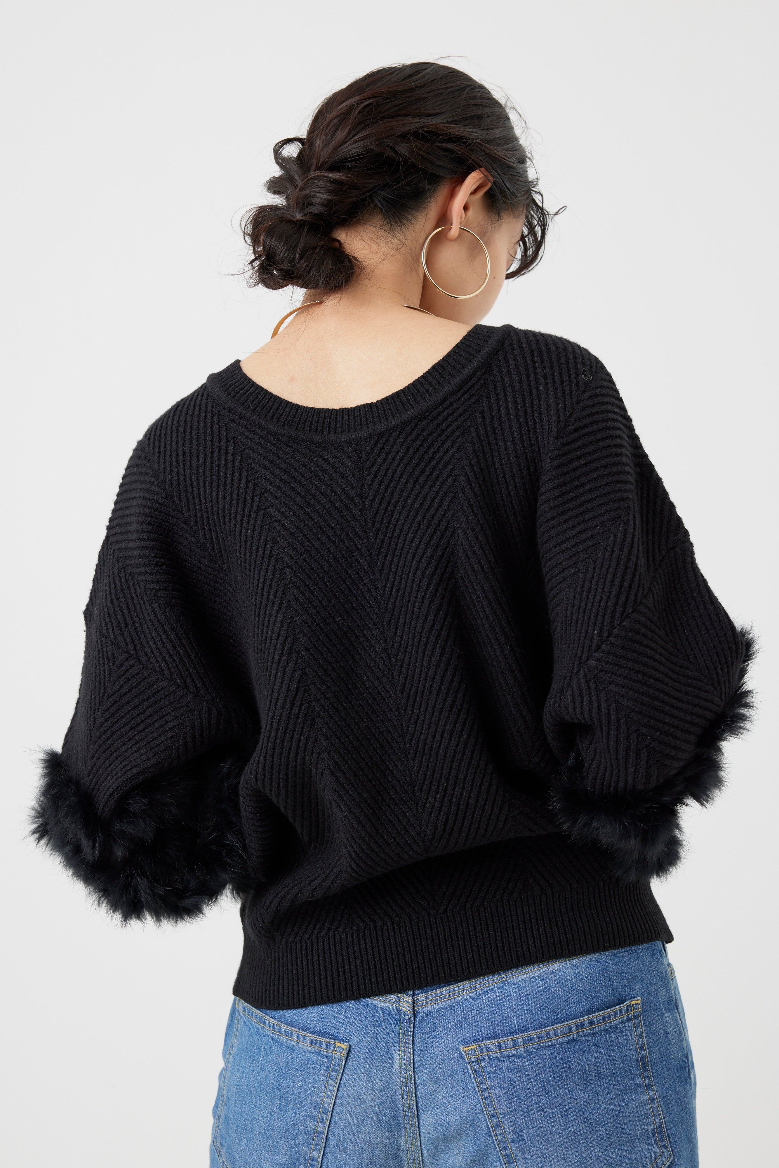 ラビットファー2WAYニットカーディガン(6262-467)