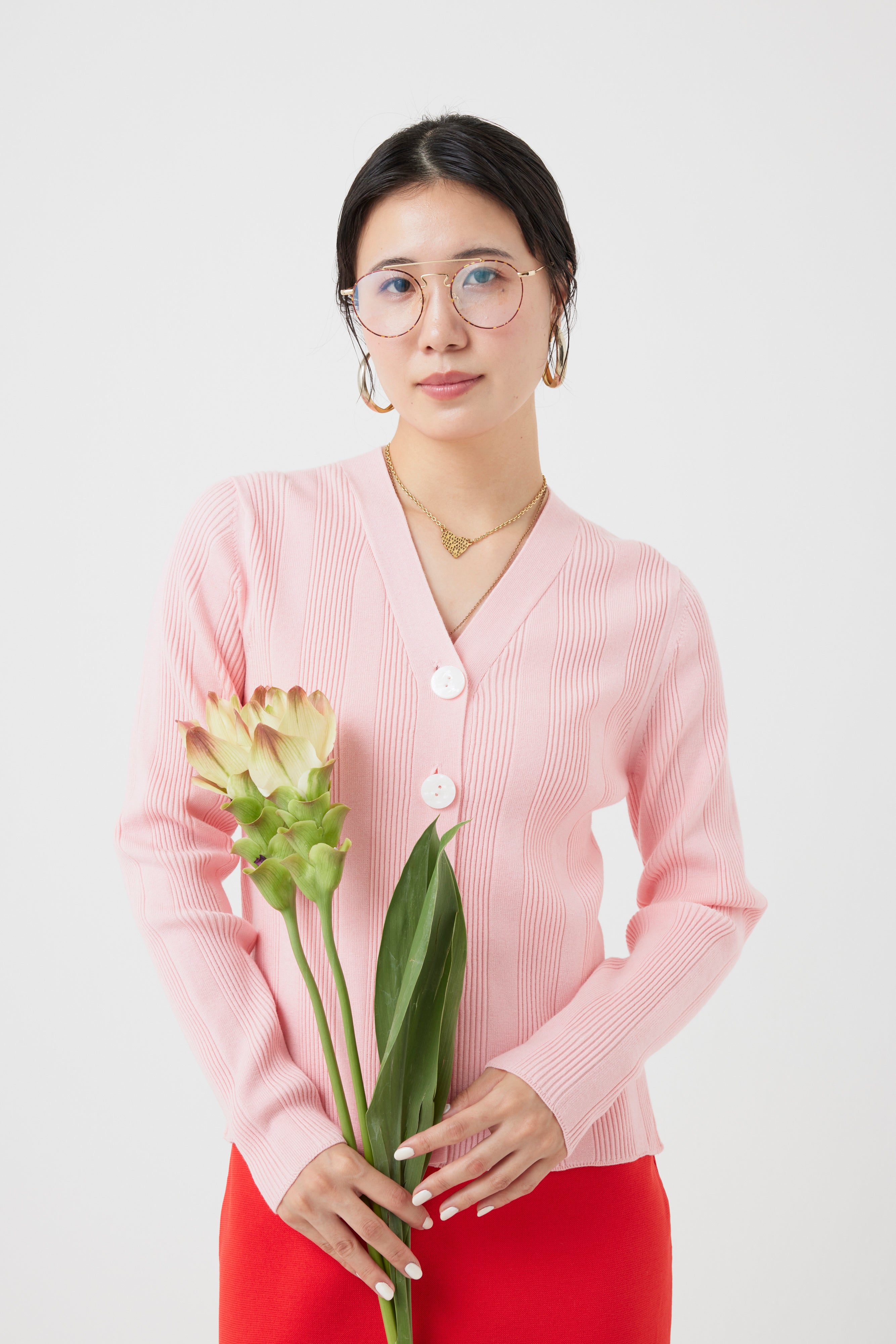 リブ編みカーディガン(6262-461)